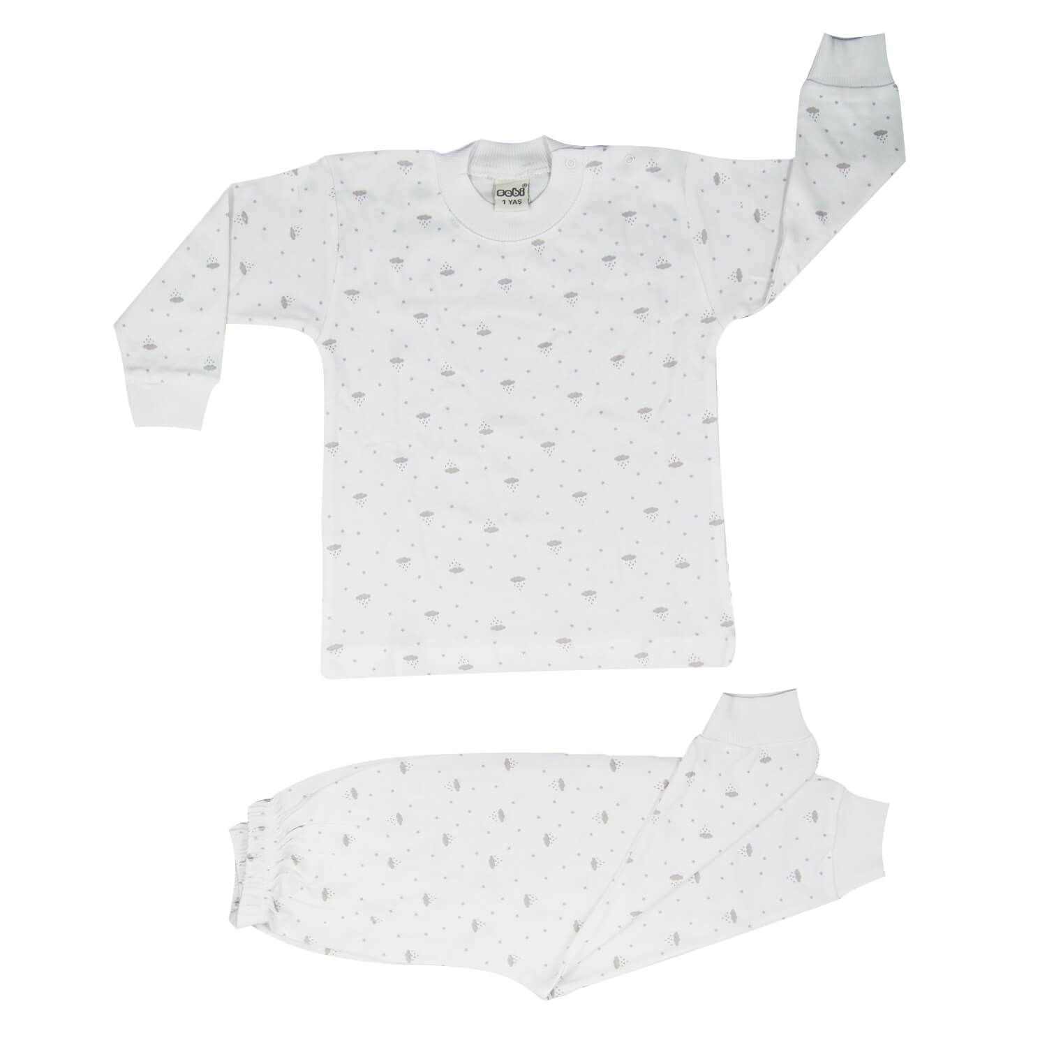 Sebi Bebe Bebek Pijama Takımı 2407 Beyaz