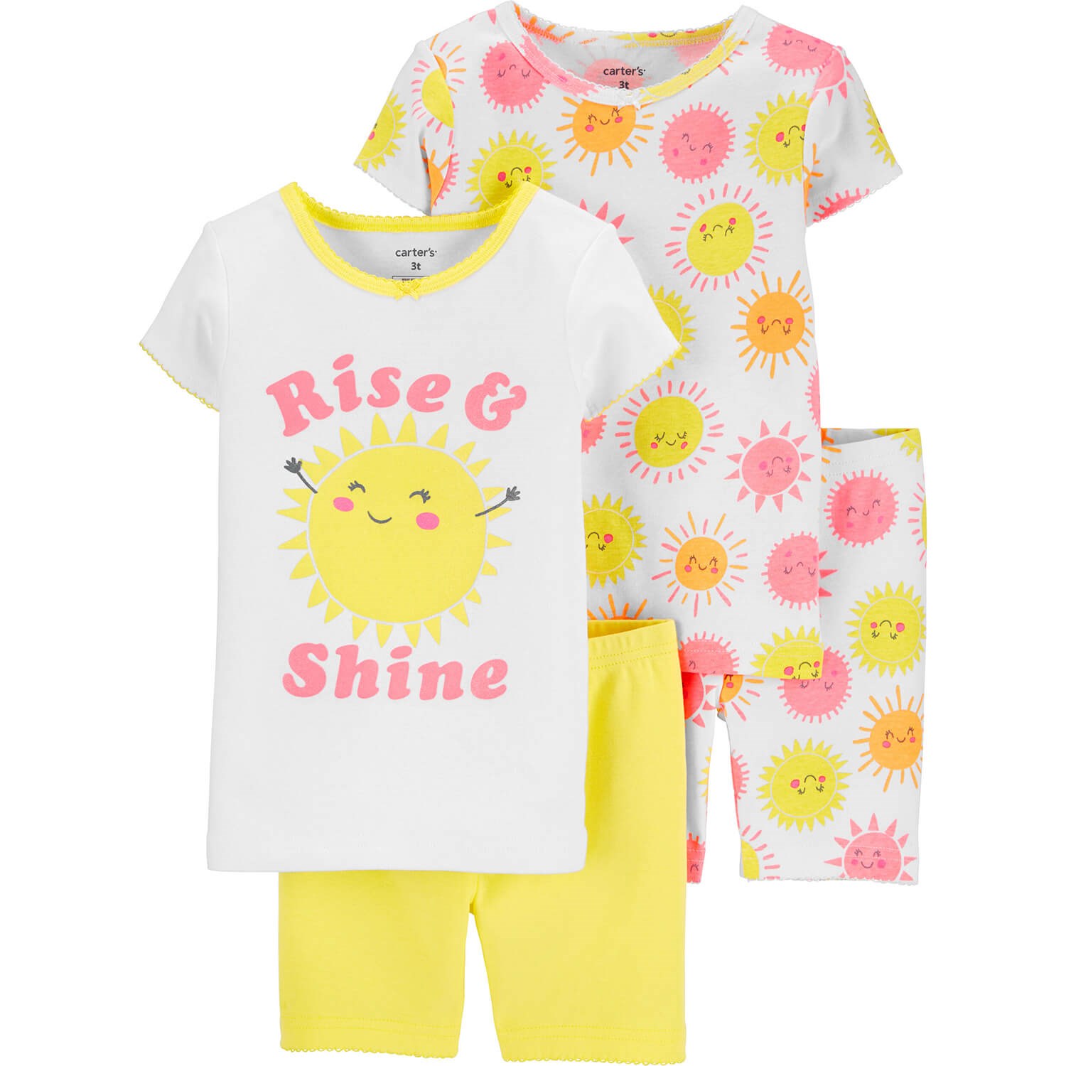Carter's Güneş 4'lü Bebek Şortlu Pijama Takımı Beyaz-Sarı