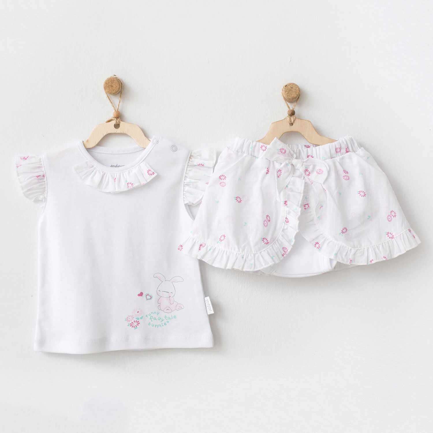 Andywawa My Little Bunny Dream 2'li Bebek Takımı AC20534 Beyaz