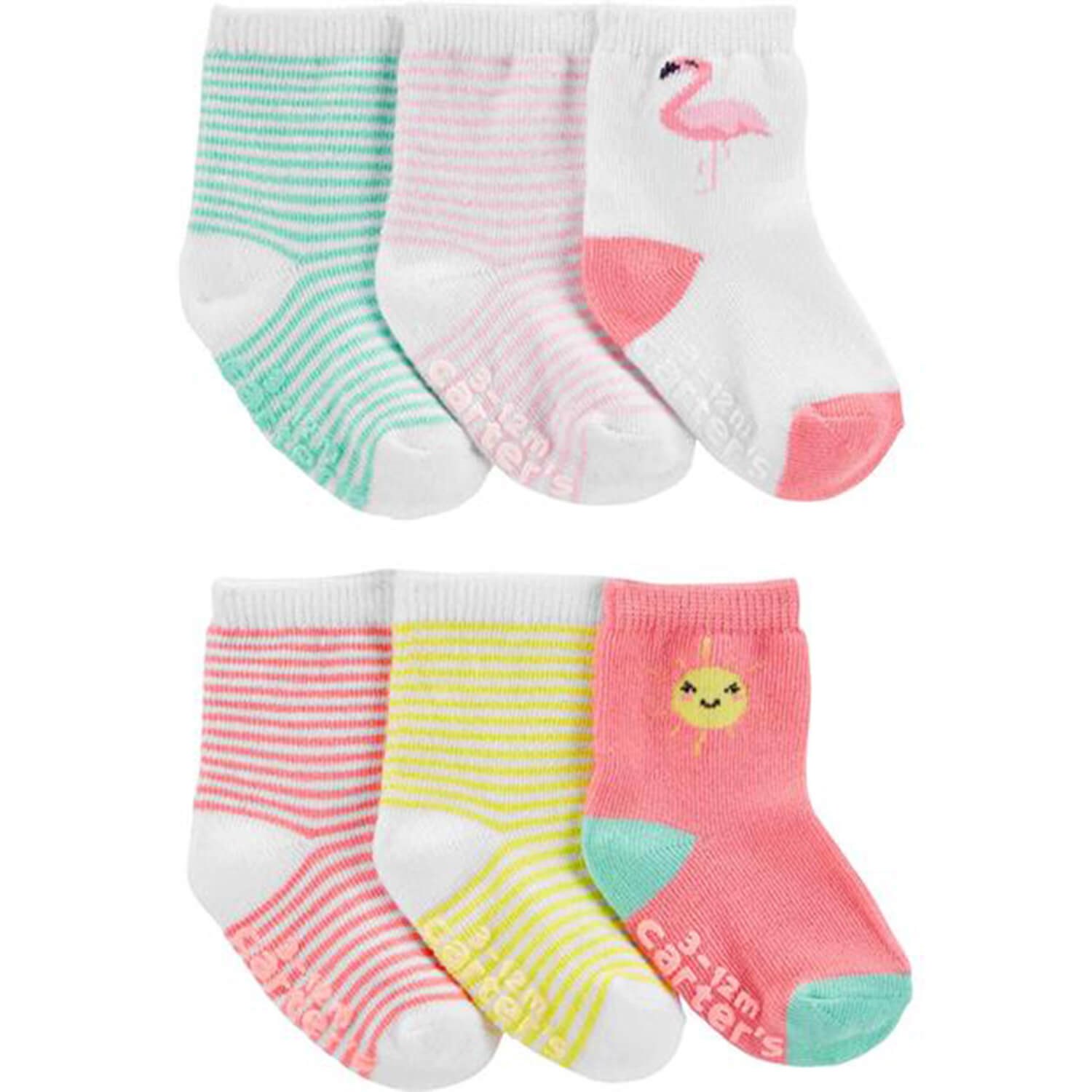 Carter's Flamingo 6'lı Bilekli Bebek Çorabı Çok Renkli