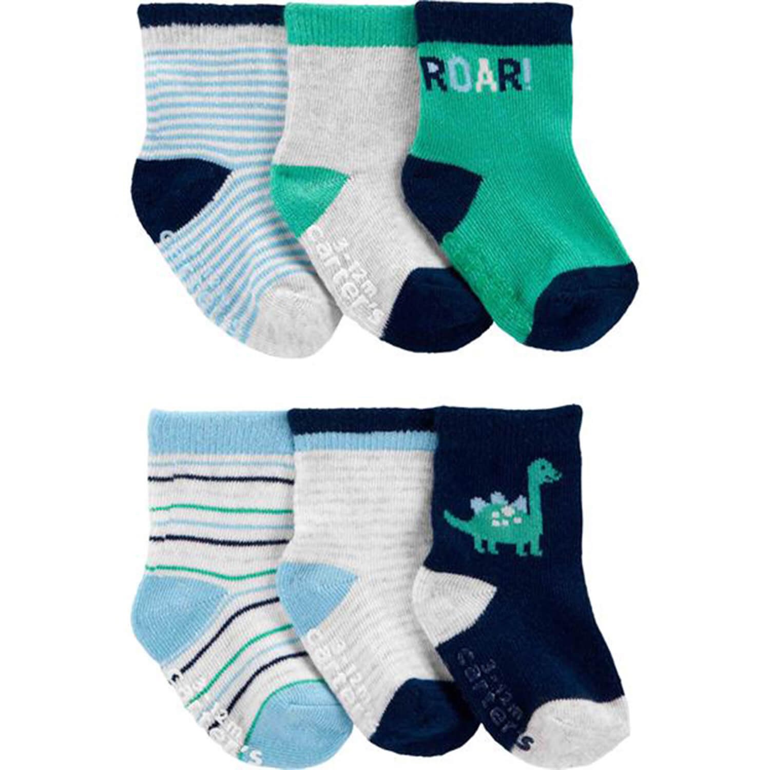 Carter's Dinozor 6'lı Bebek Çorabı Çok Renkli