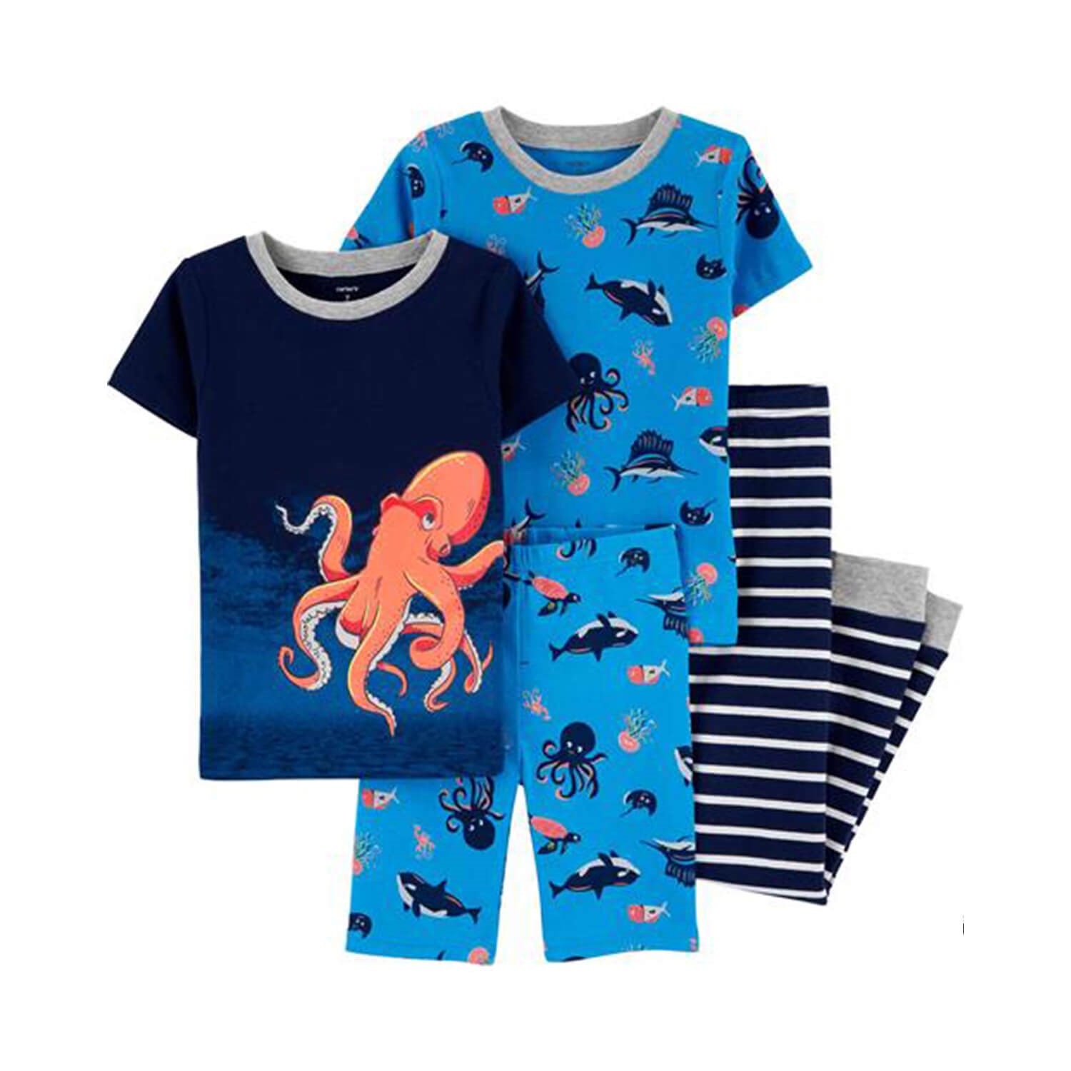 Carter's Ahtapot Desenli 4'lü Pijama Takımı Lacivert