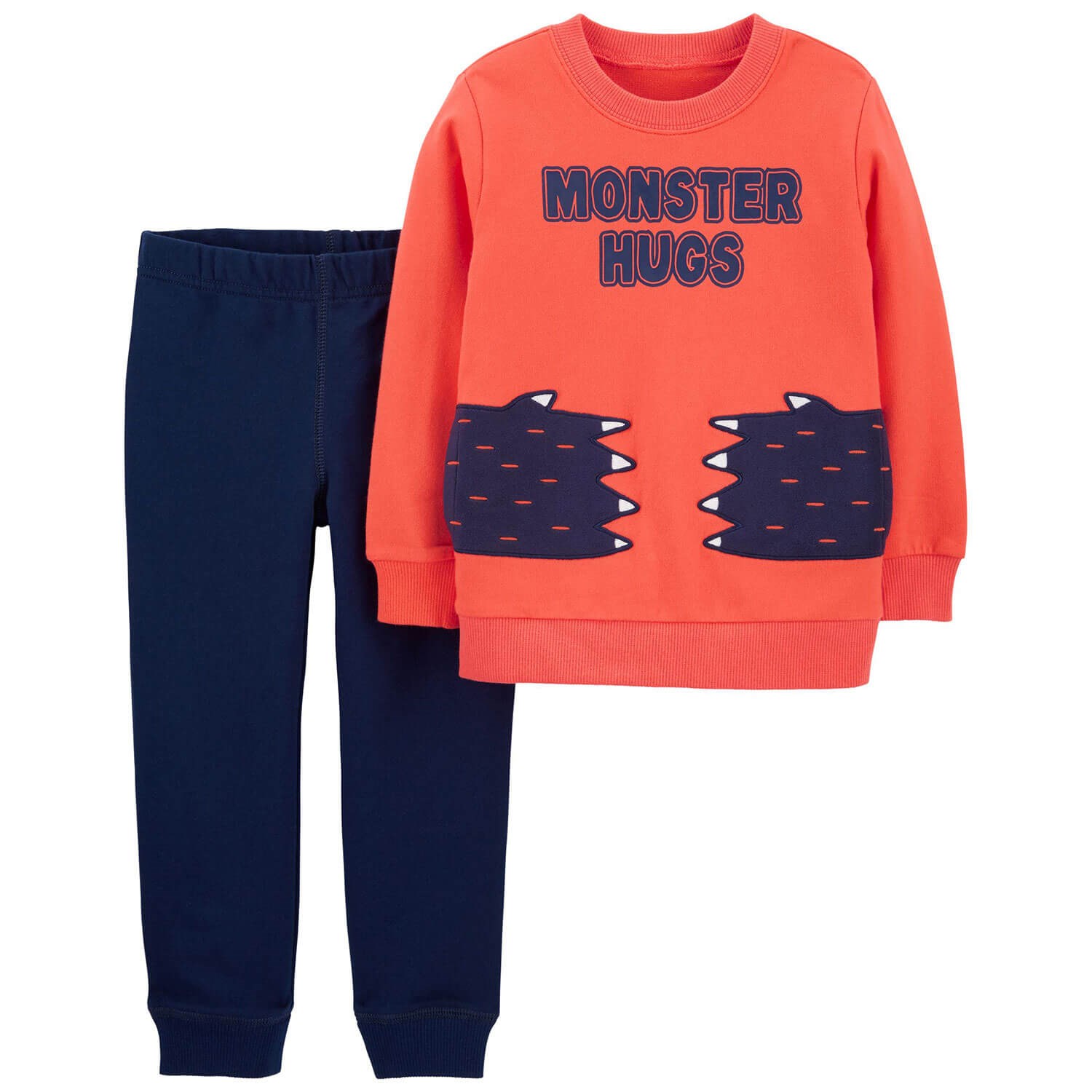 Carter's Monster Hugs 2'li Bebek Takımı Lacivert-Turuncu