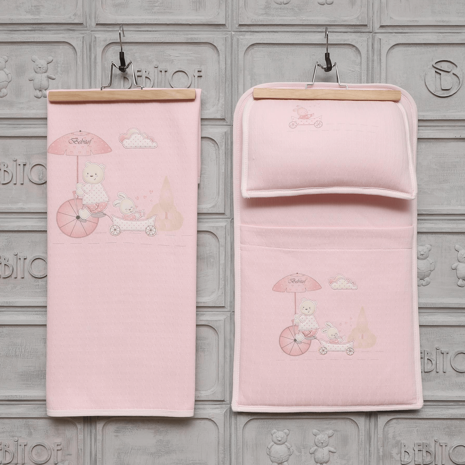 Bebitof Şemsiyeli Ayıcık Bebek Alt Açma Seti 50005 Pembe