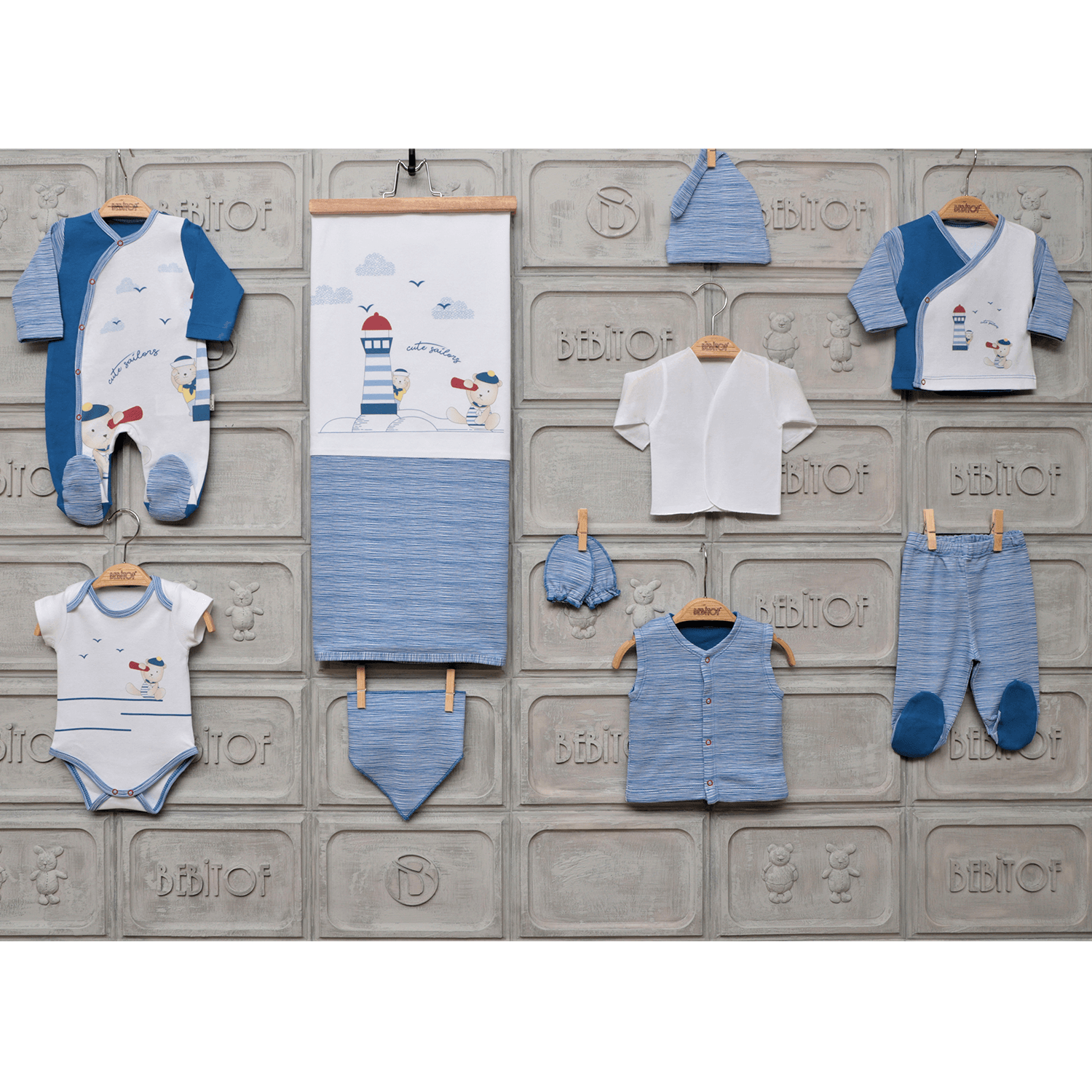 Bebitof Denizci 10'lu Bebek Hastane Çıkış Seti 10013 Lacivert
