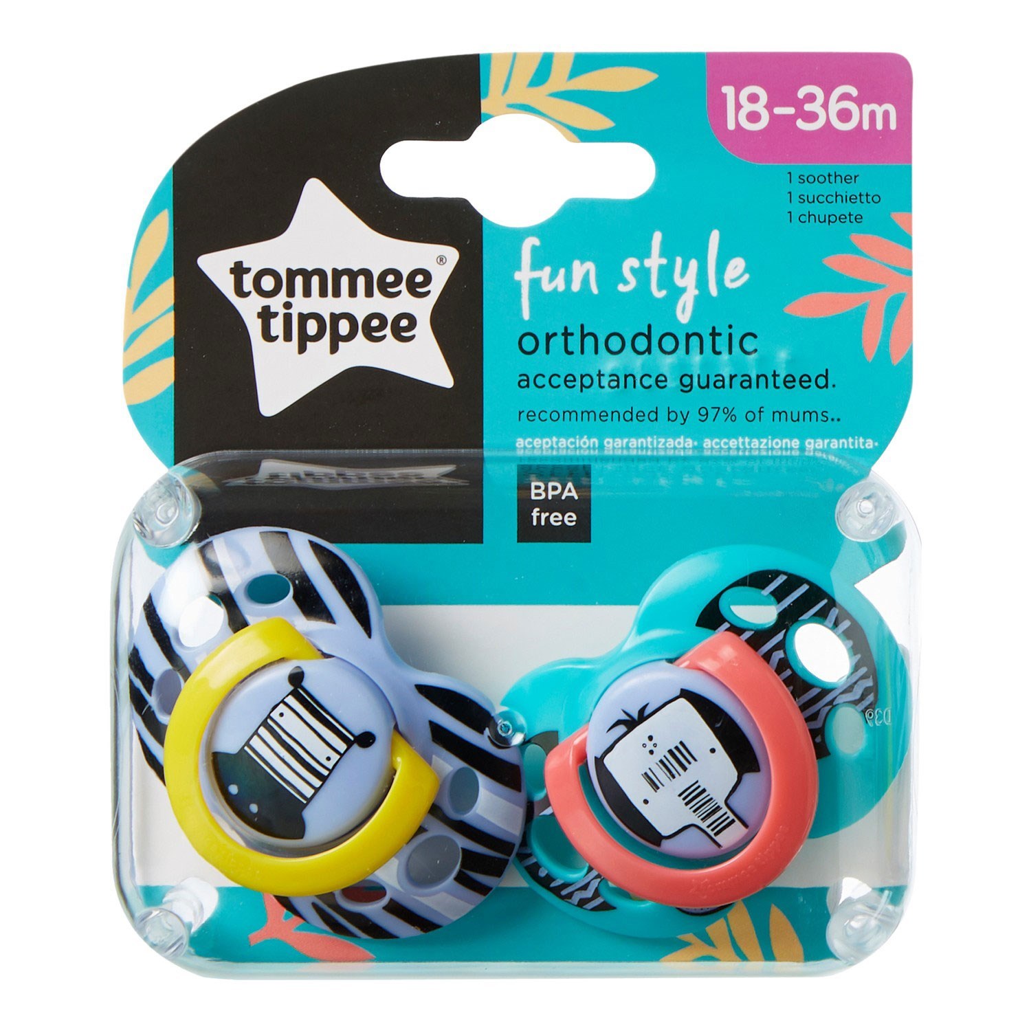 Tommee Tippee Fun Style Ortodontik Emzik 2'li 18-36 Ay  Yeşil-Mor