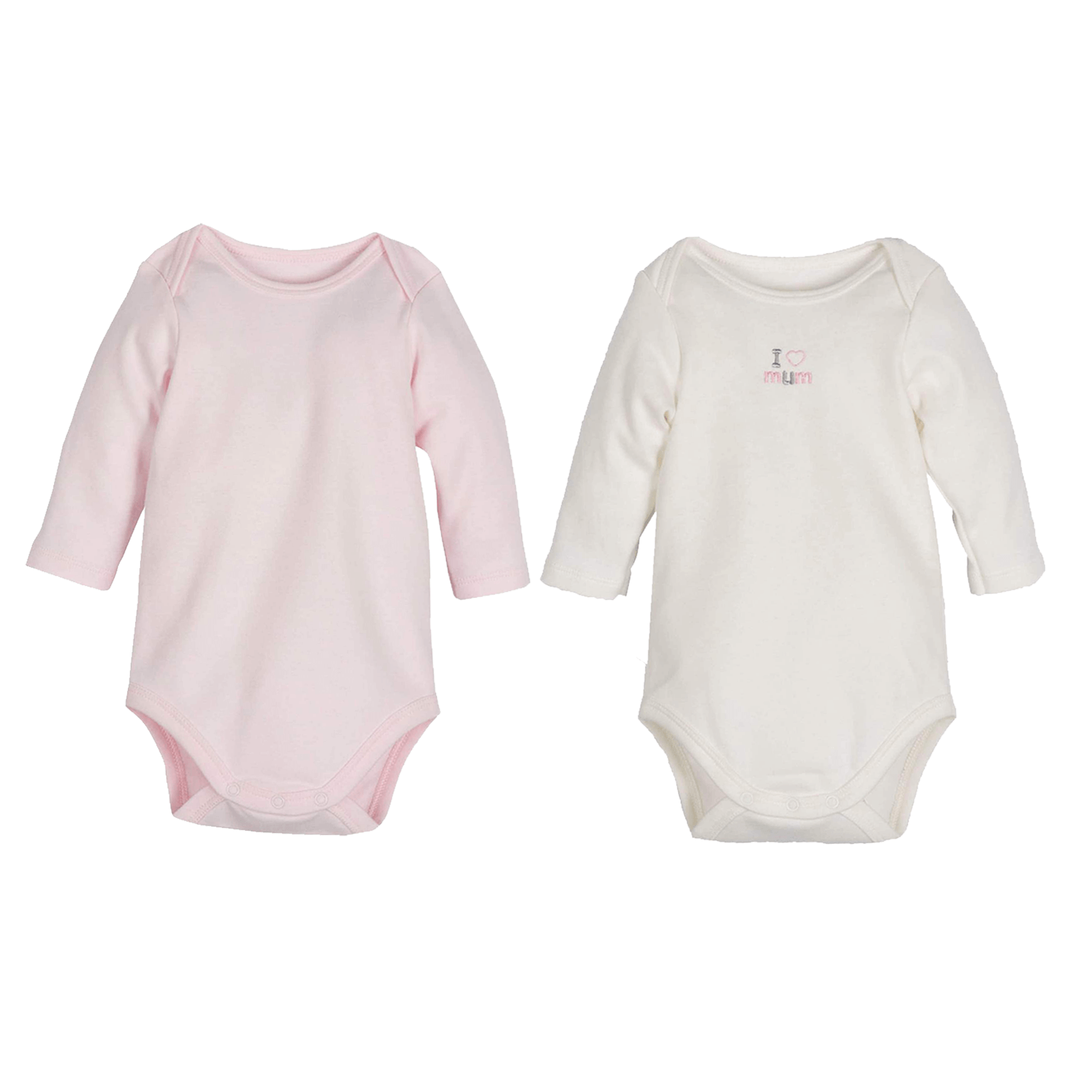 İdil Baby Uzun Kollu 2'li Bebek Body 13003 Ekru-Pembe