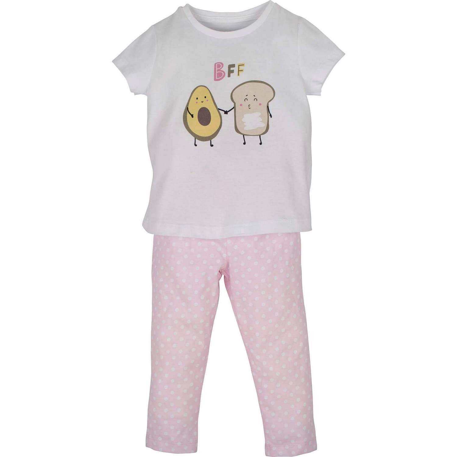 Mamino Baskılı Bebek Pijama Takımı 13121 Beyaz-Pembe