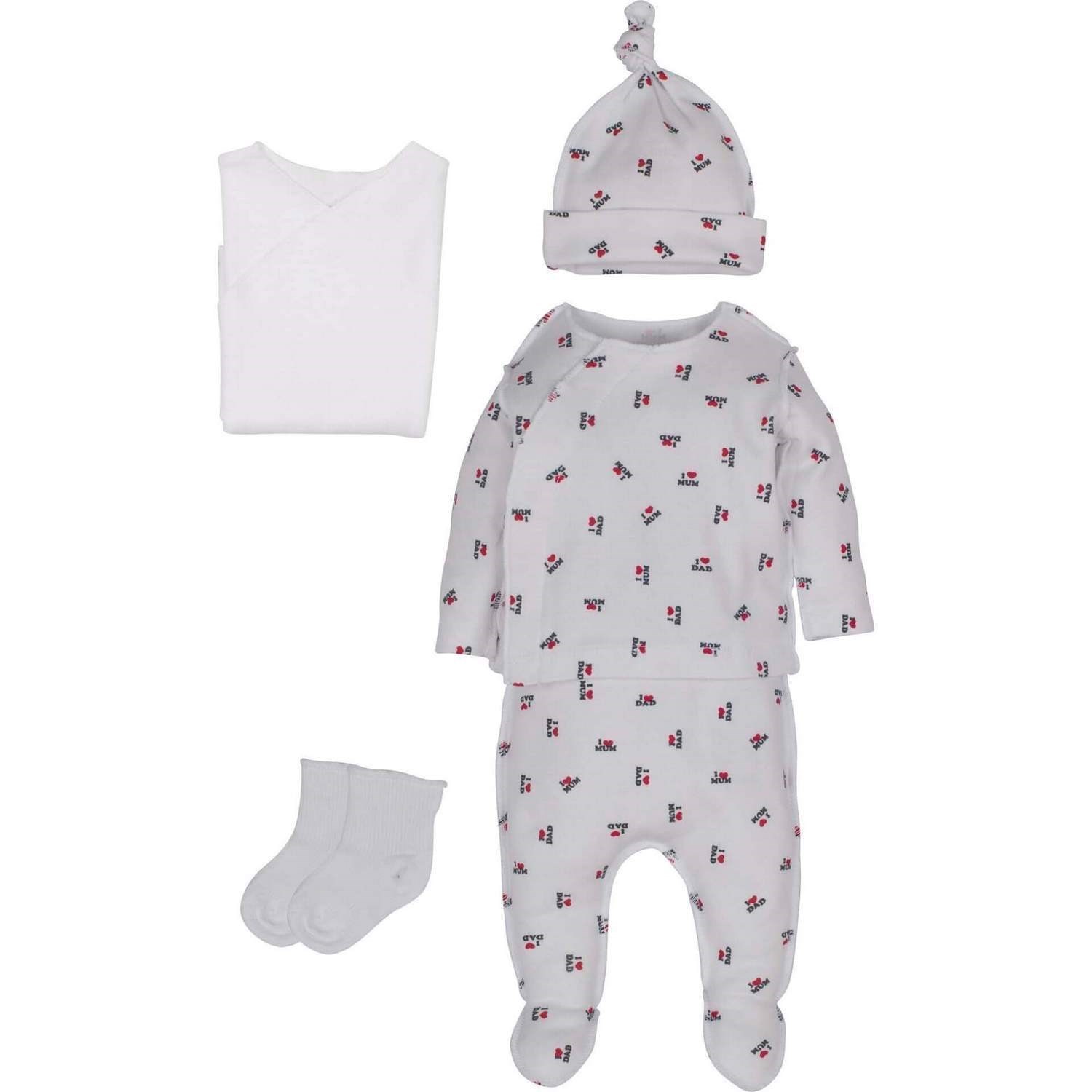 İdil Baby 5'li Prematüre Bebek Hastane Çıkışı Seti 13590 Beyaz