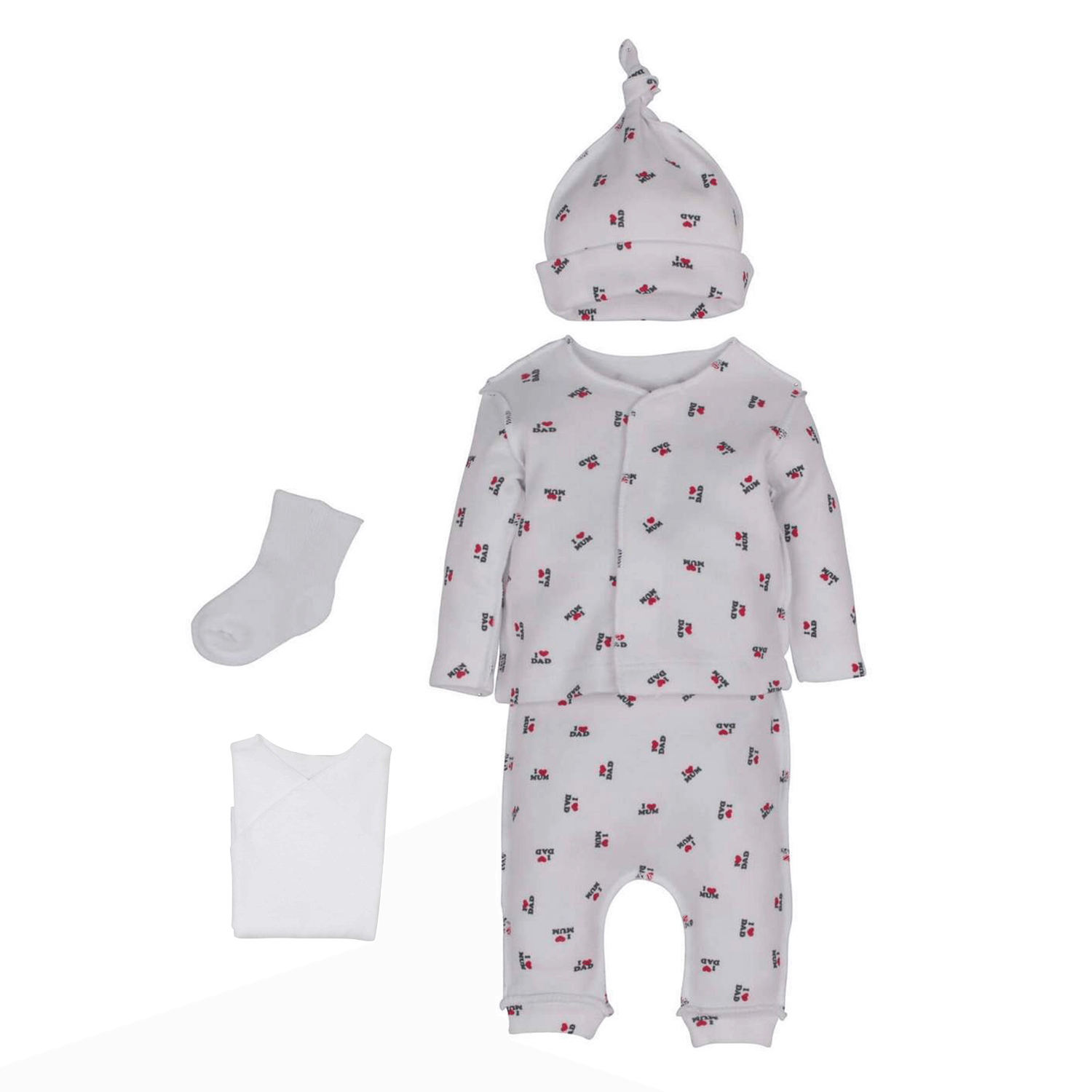 İdil Baby 5'li Prematüre Bebek Hastane Çıkışı Seti 13592 Beyaz