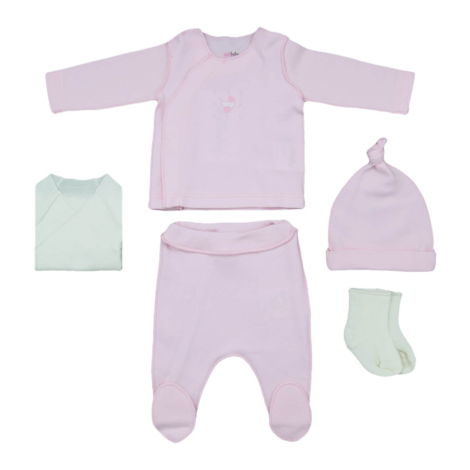 İdil Baby 5'li Prematüre Bebek Hastane Çıkışı Seti 13586 Pembe
