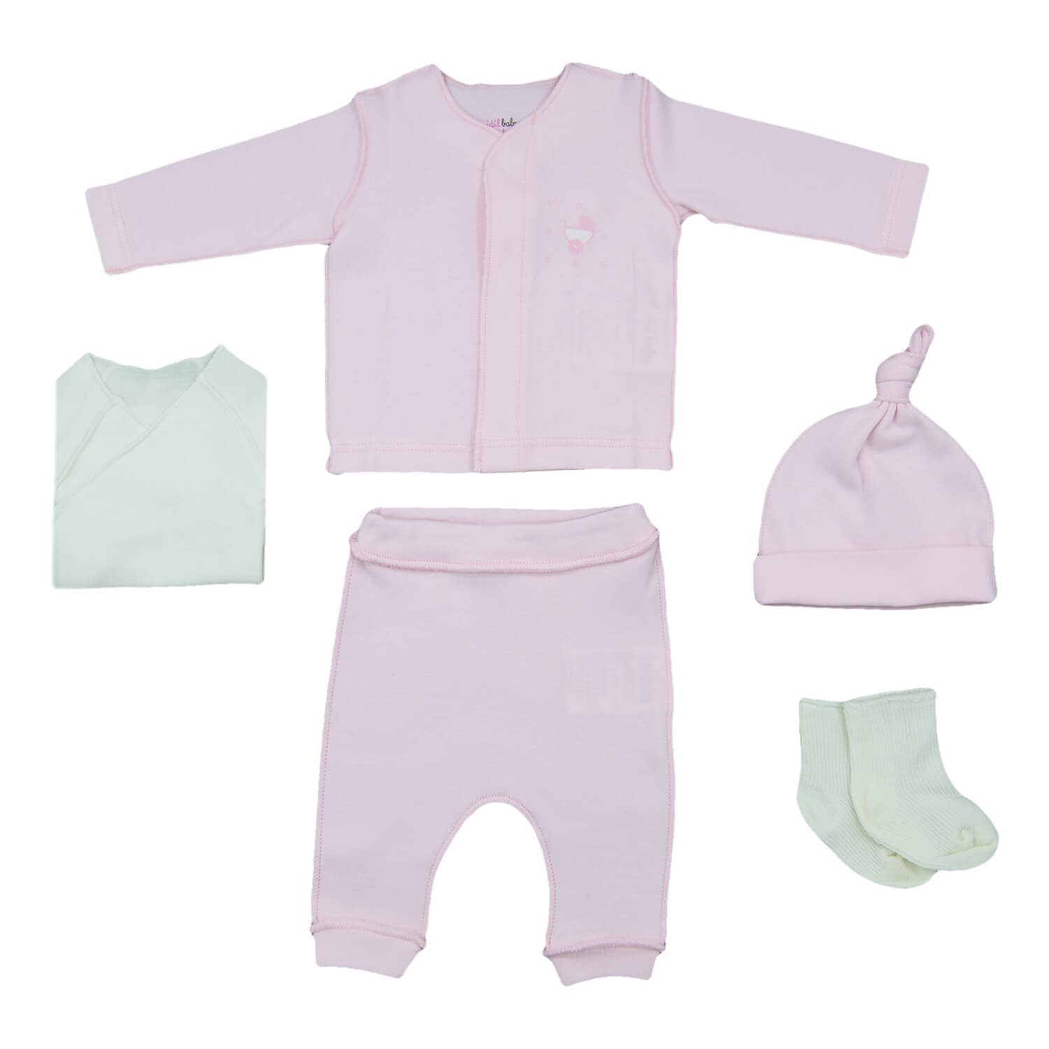 İdil Baby 5'li Prematüre Bebek Hastane Çıkışı Seti 13588 Pembe