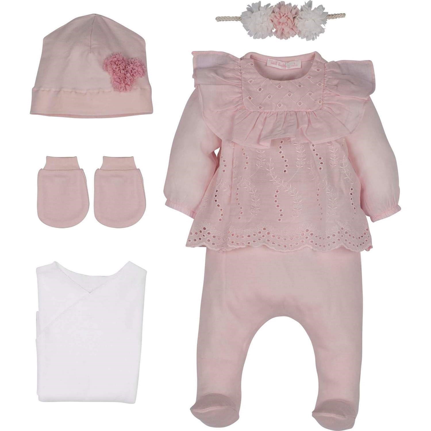 İdil Baby Uzun Kollu Bebek Zıbın Takımı 13608 Pembe