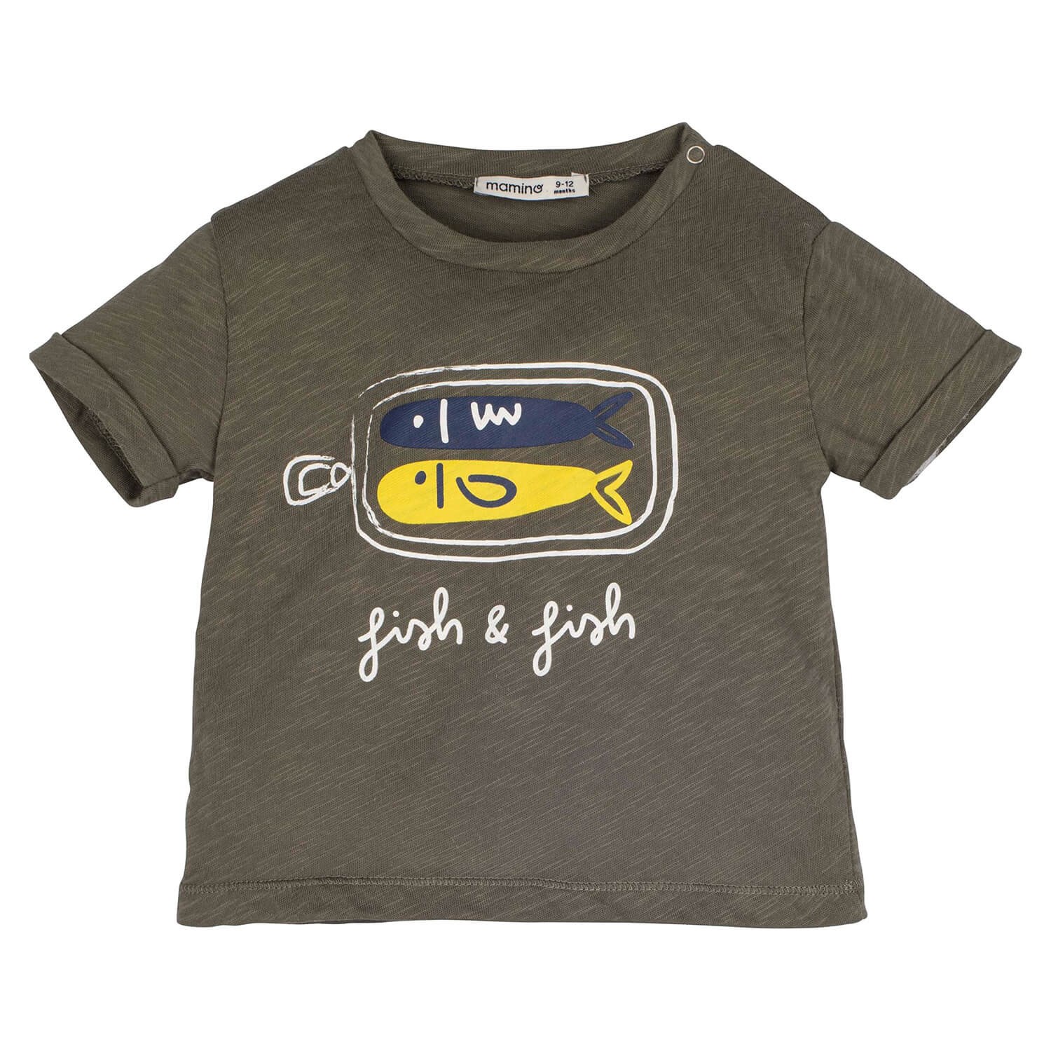 Mamino Baskılı Bebek Tshirt 12927 Haki