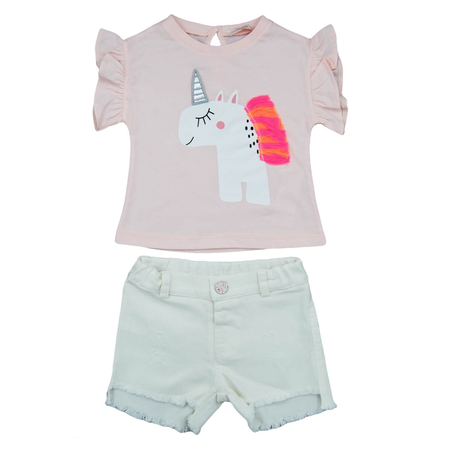 Mamino Unicorn Şortlu Bebek Takımı 13176 Somon