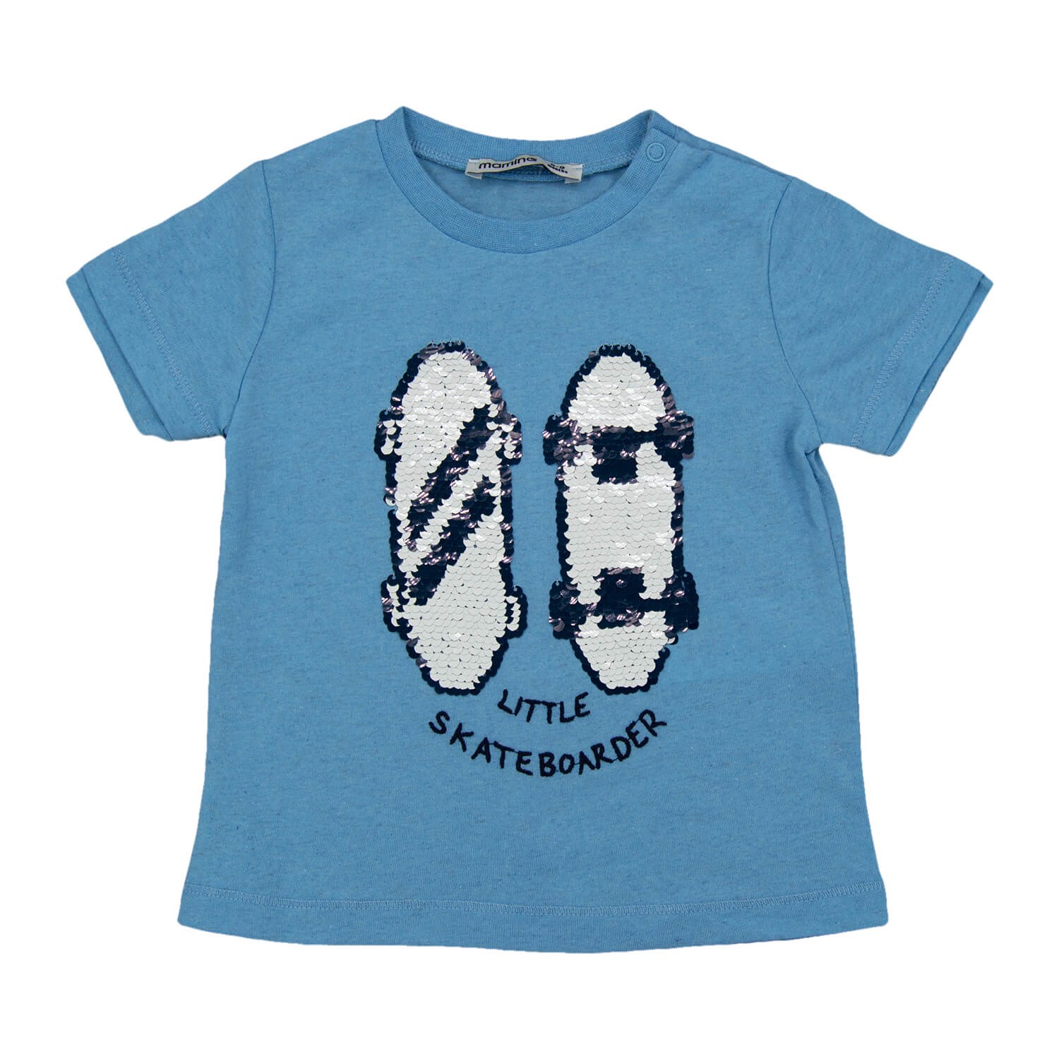 Mamino Baskılı Bebek Tshirt 12979 Mavi