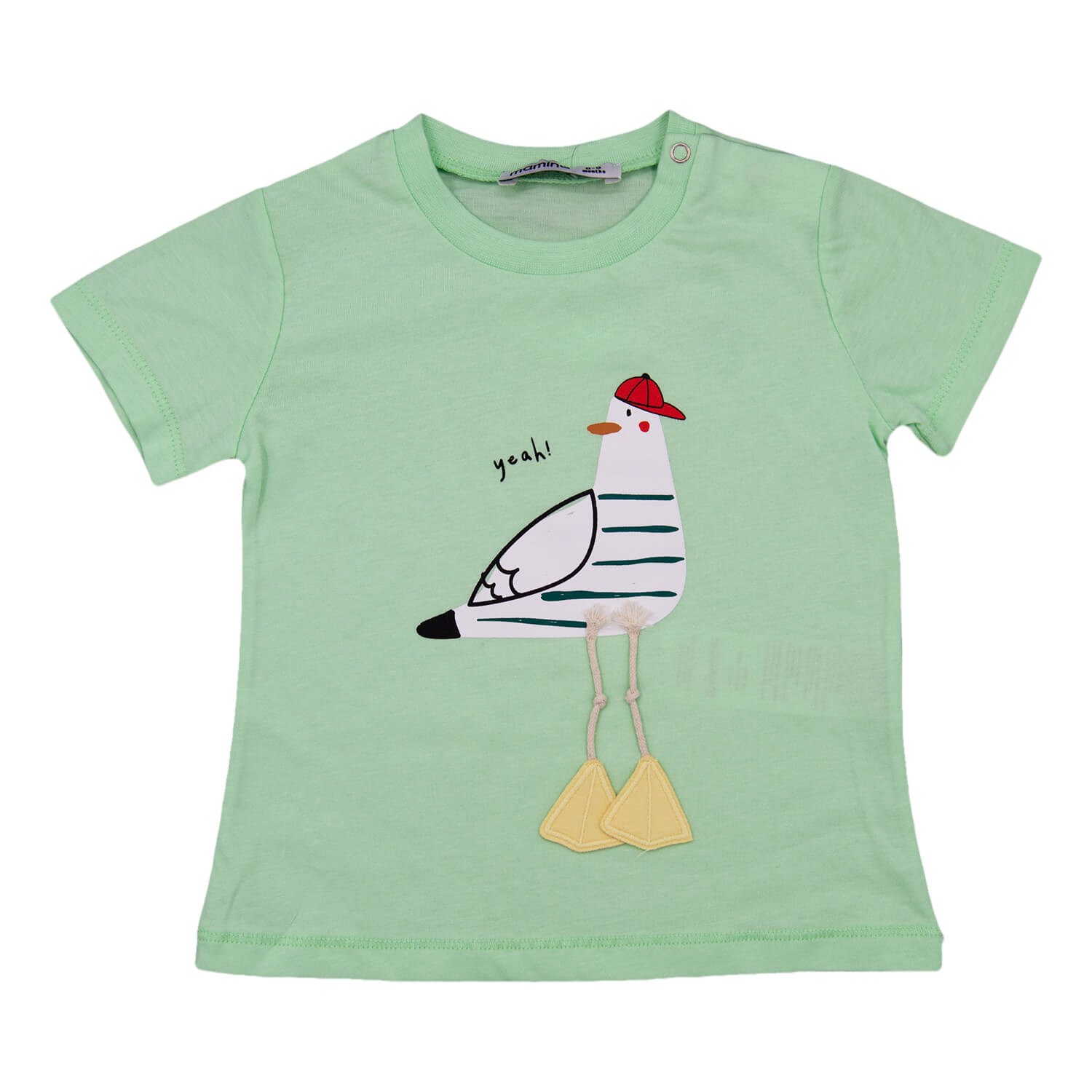 Mamino Baskılı Bebek Tshirt 12981 Açık Yeşil
