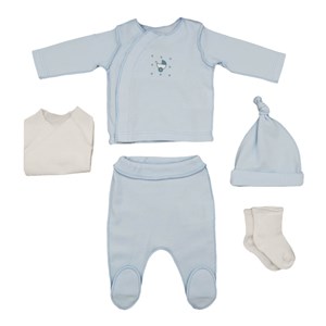 İdil Baby 5'li Prematüre Bebek Hastane Çıkışı Seti 13582 Mavi