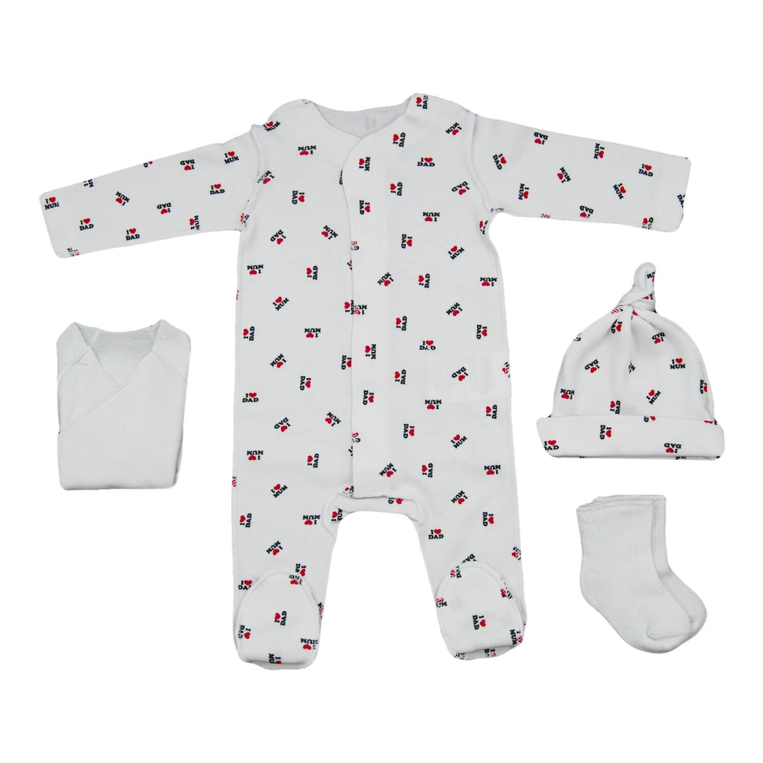 İdil Baby 4'lü Prematüre Bebek Tulum Seti 13591 Beyaz