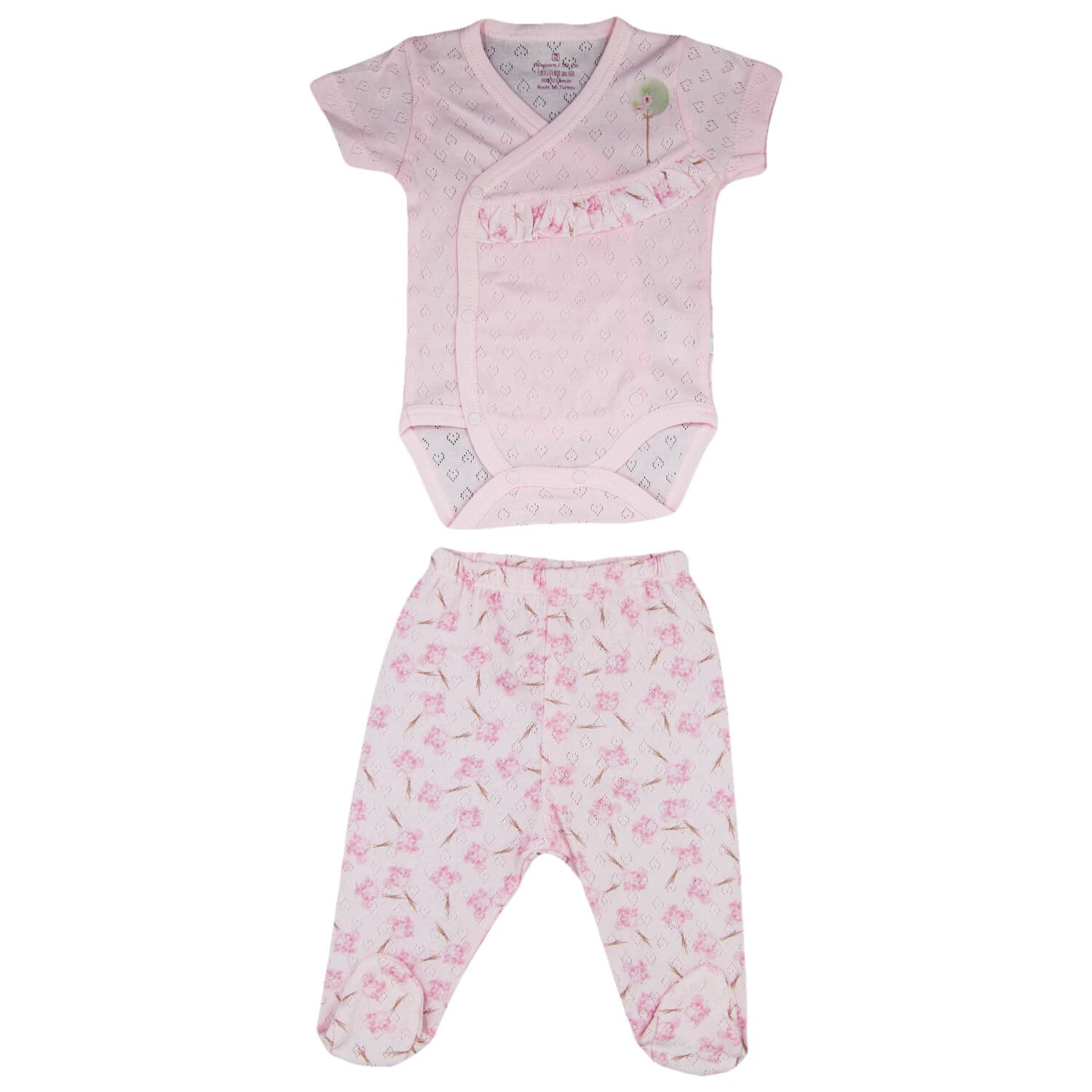 Bibaby Naturel Kravuze 2'li Bebek Takımı 56458 Pembe