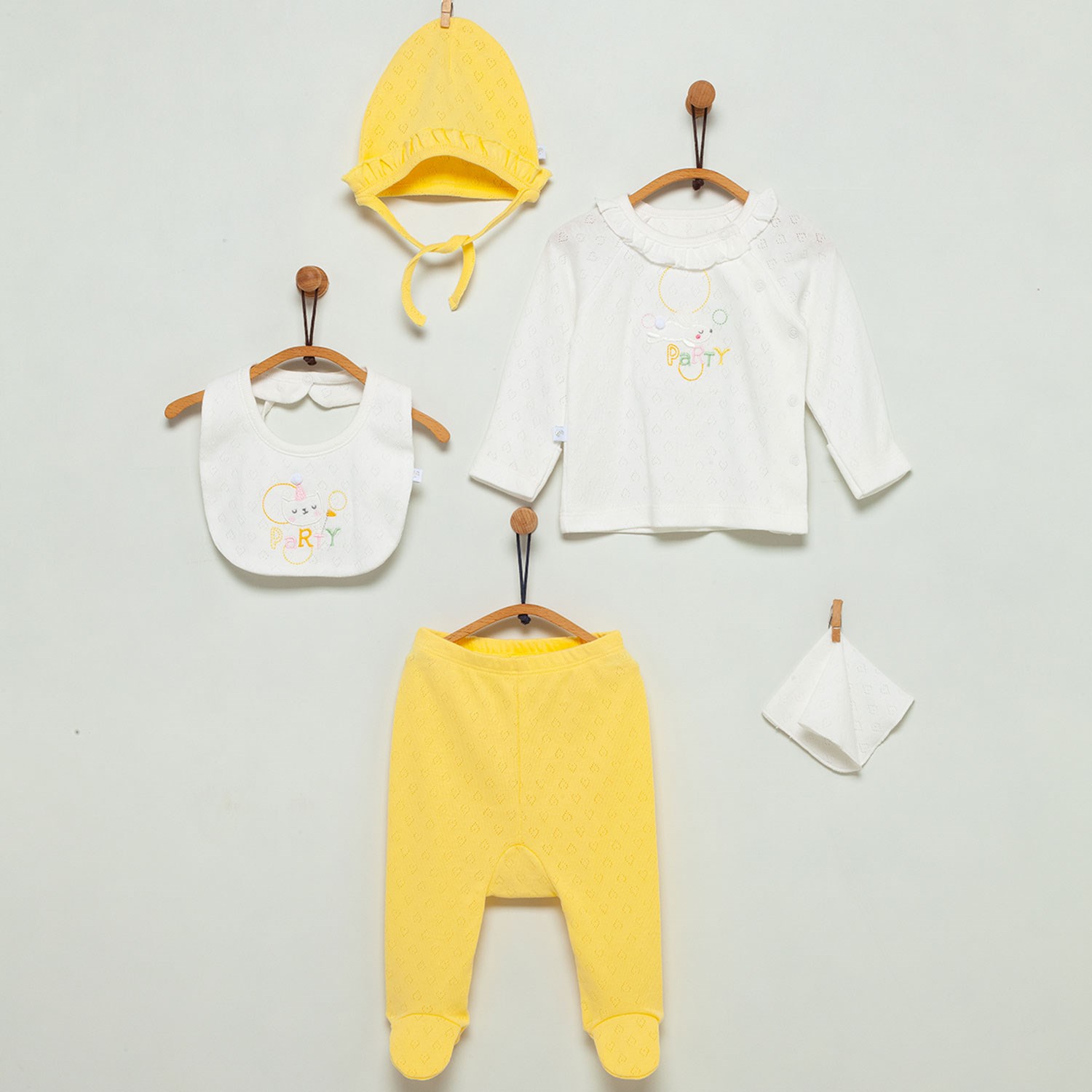 Caramell 5'li Bebek Hastane Çıkış Seti ZK6038 Sarı