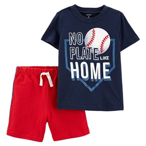 Carter's Beyzbol 2'li Şortlu Bebek Takımı Lacivert-Kırmızı