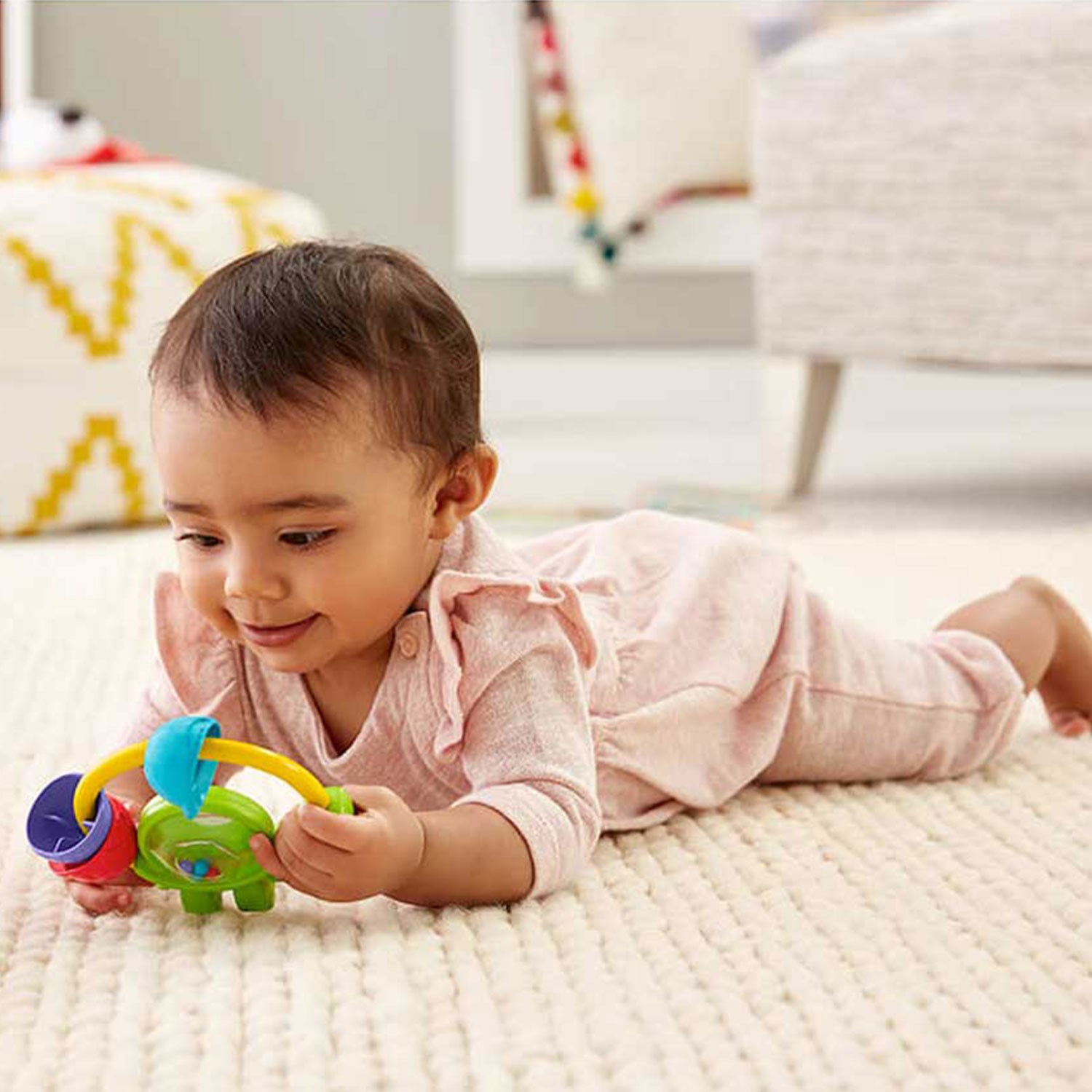 Fisher Price Sevimli Arkadaş Dişlik ve Çıngıraklar Mavi