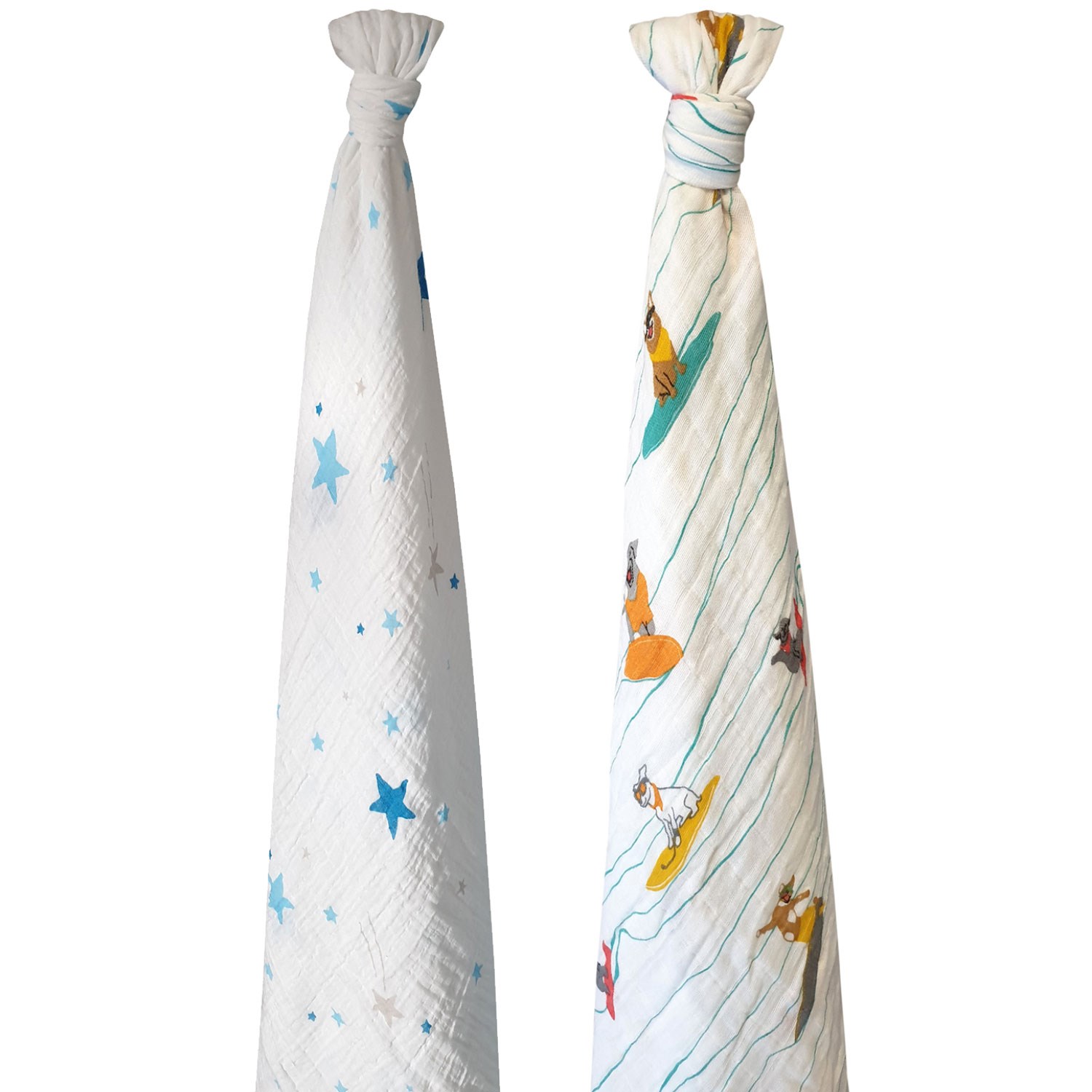 Momeasy İkili Müslin Örtü 100x120 Mavi