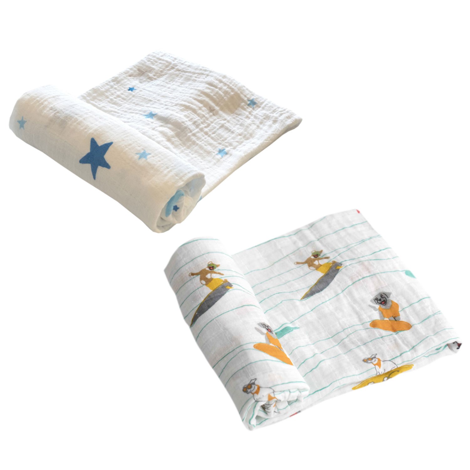 Momeasy İkili Müslin Örtü 100x120 Mavi