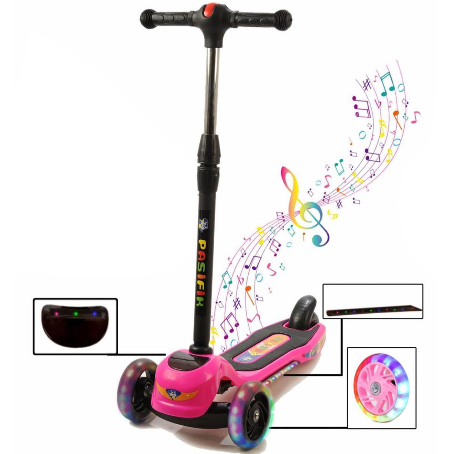Pasifik Toys Işıklı ve Müzikli Scooter Koyu Pembe