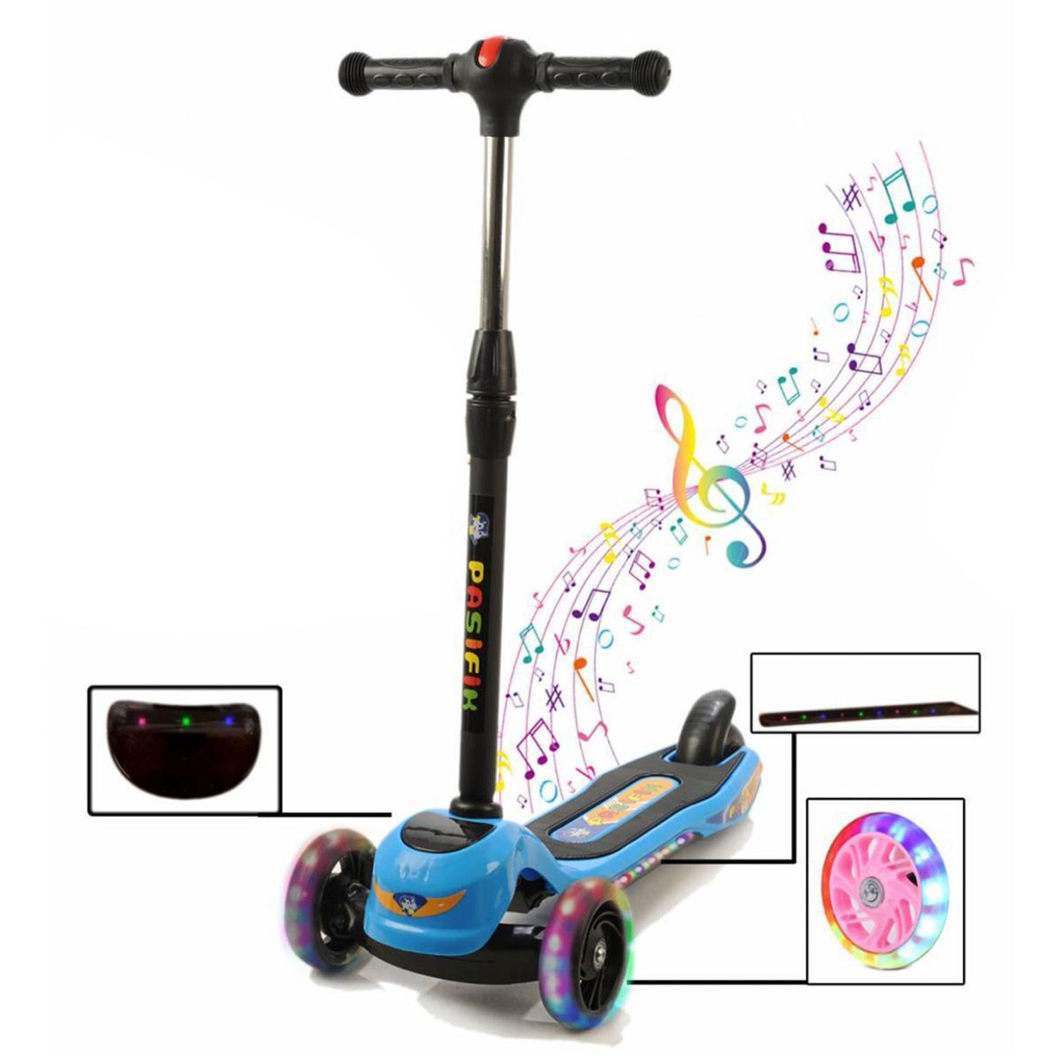 Pasifik Toys Işıklı ve Müzikli Scooter Mavi