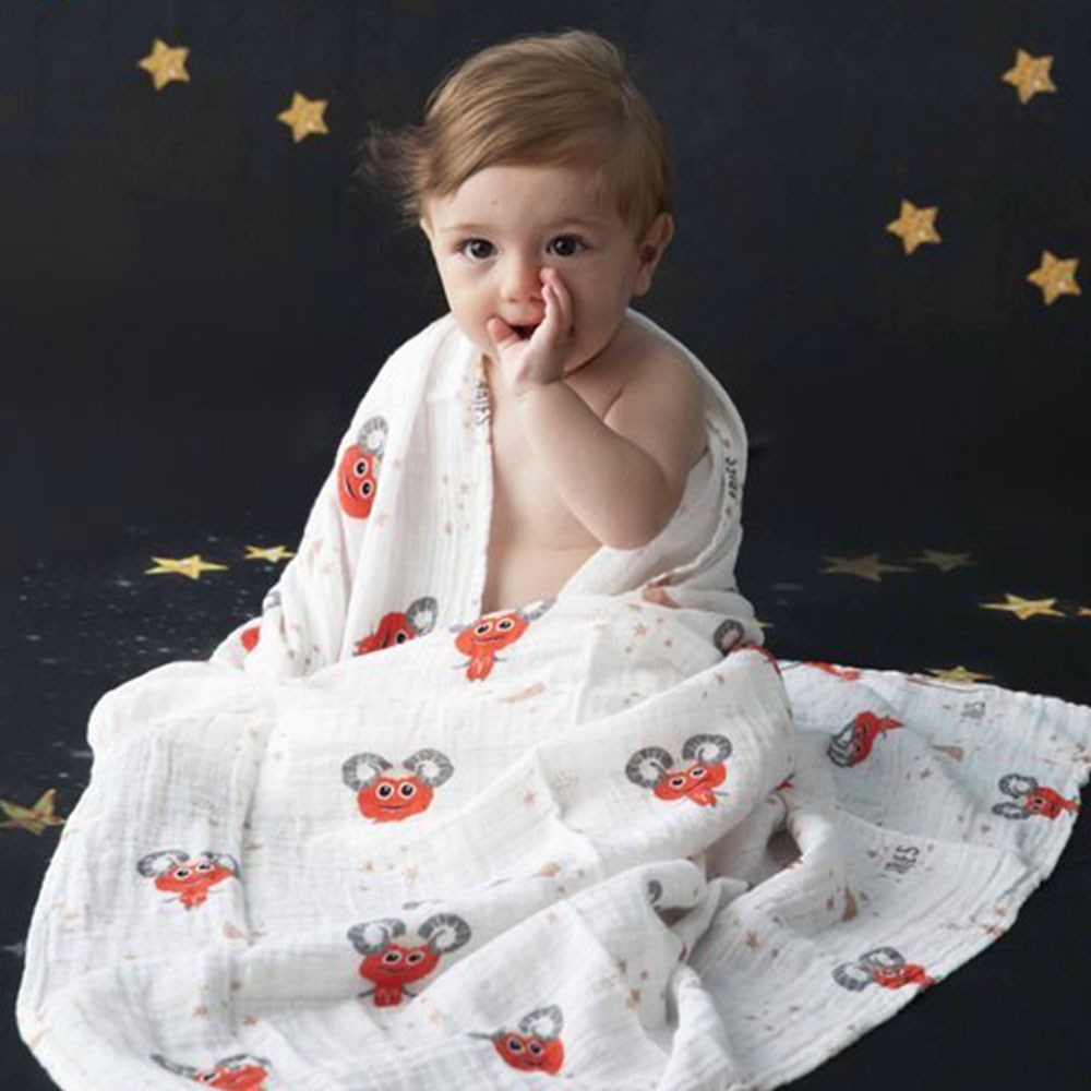 Momeasy İkili Müslin Örtü 100x120 Mavi