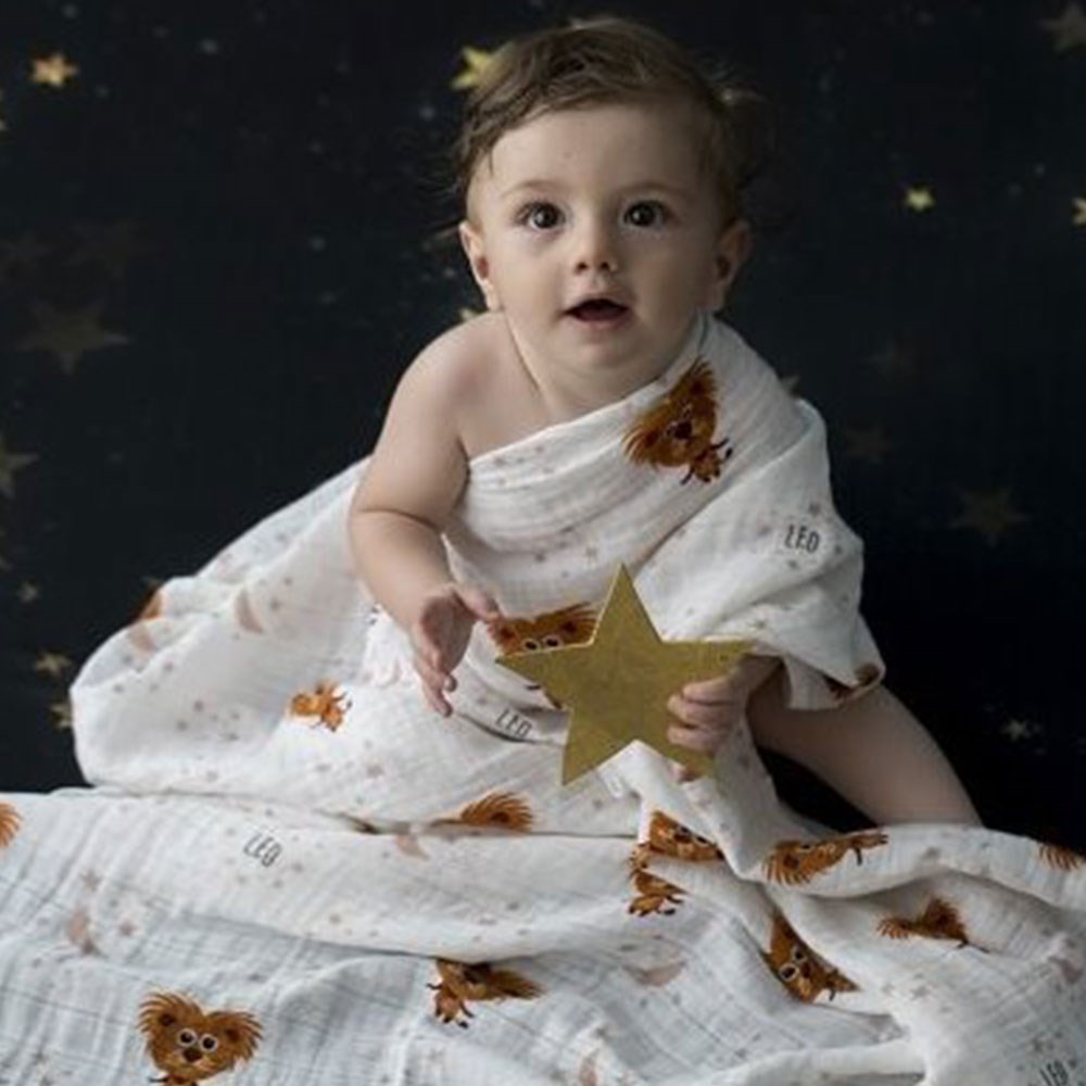 Momeasy İkili Müslin Örtü 100x120 Mavi