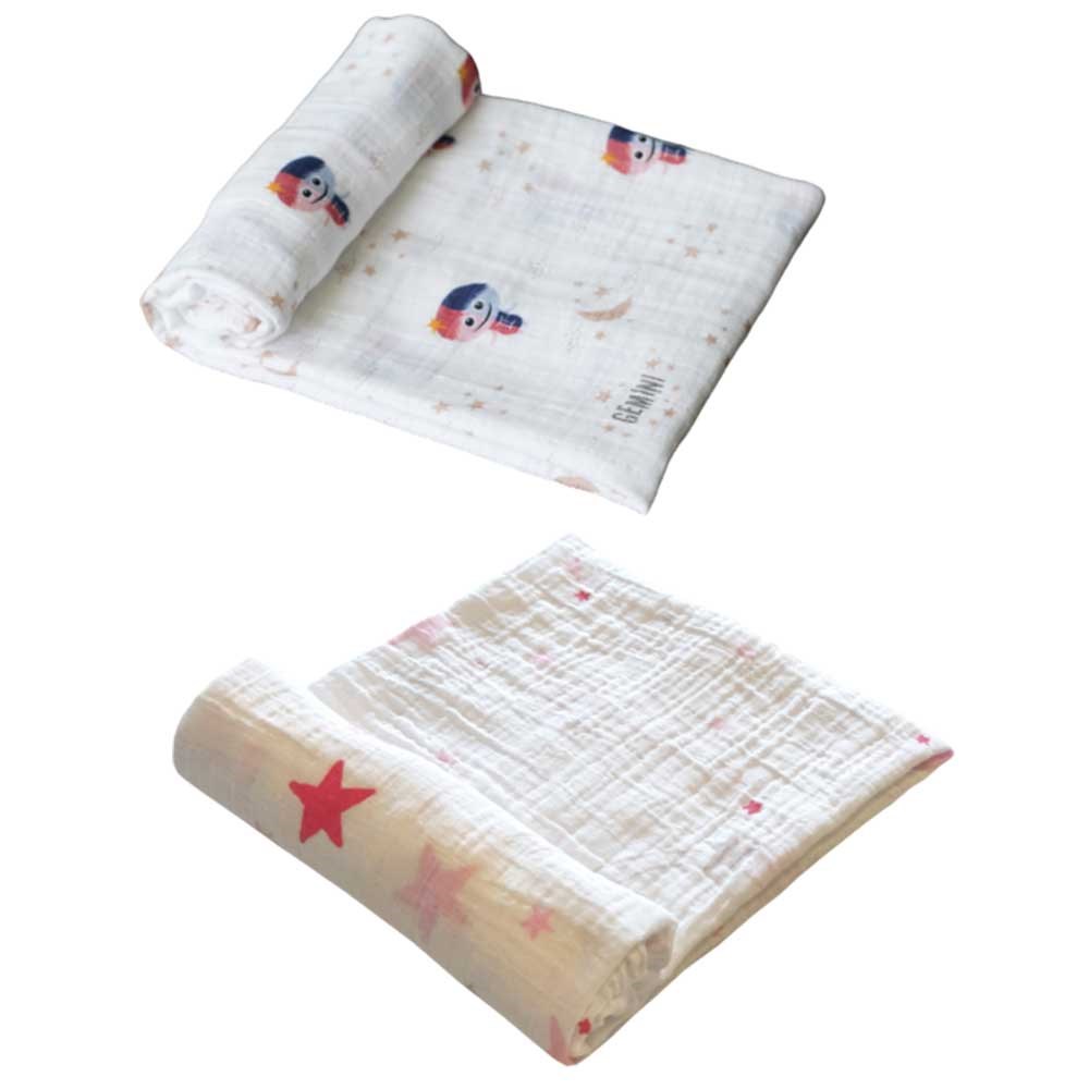 Momeasy İkili Müslin Örtü 100x120 Pembe