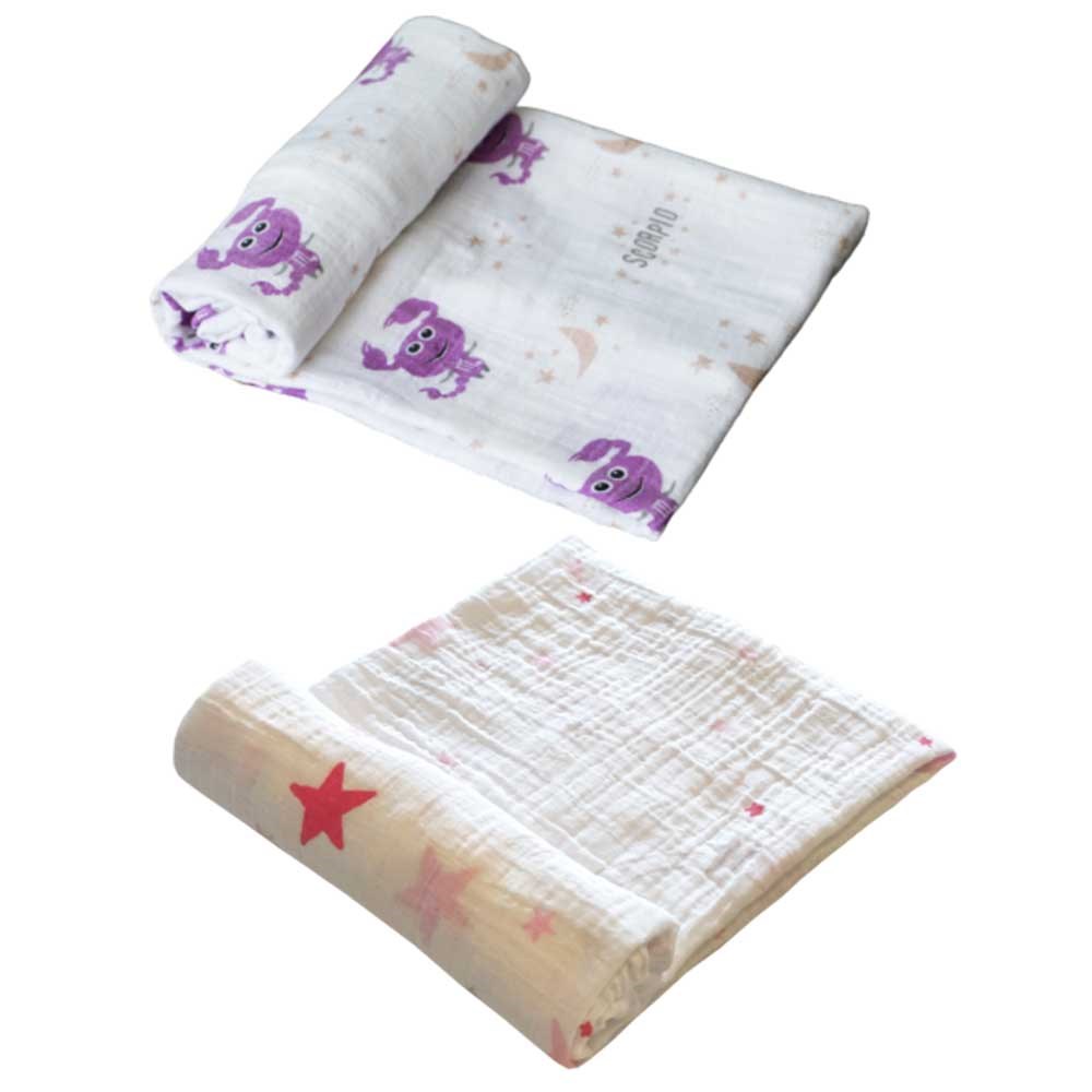 Momeasy İkili Müslin Örtü 100x120 Pembe