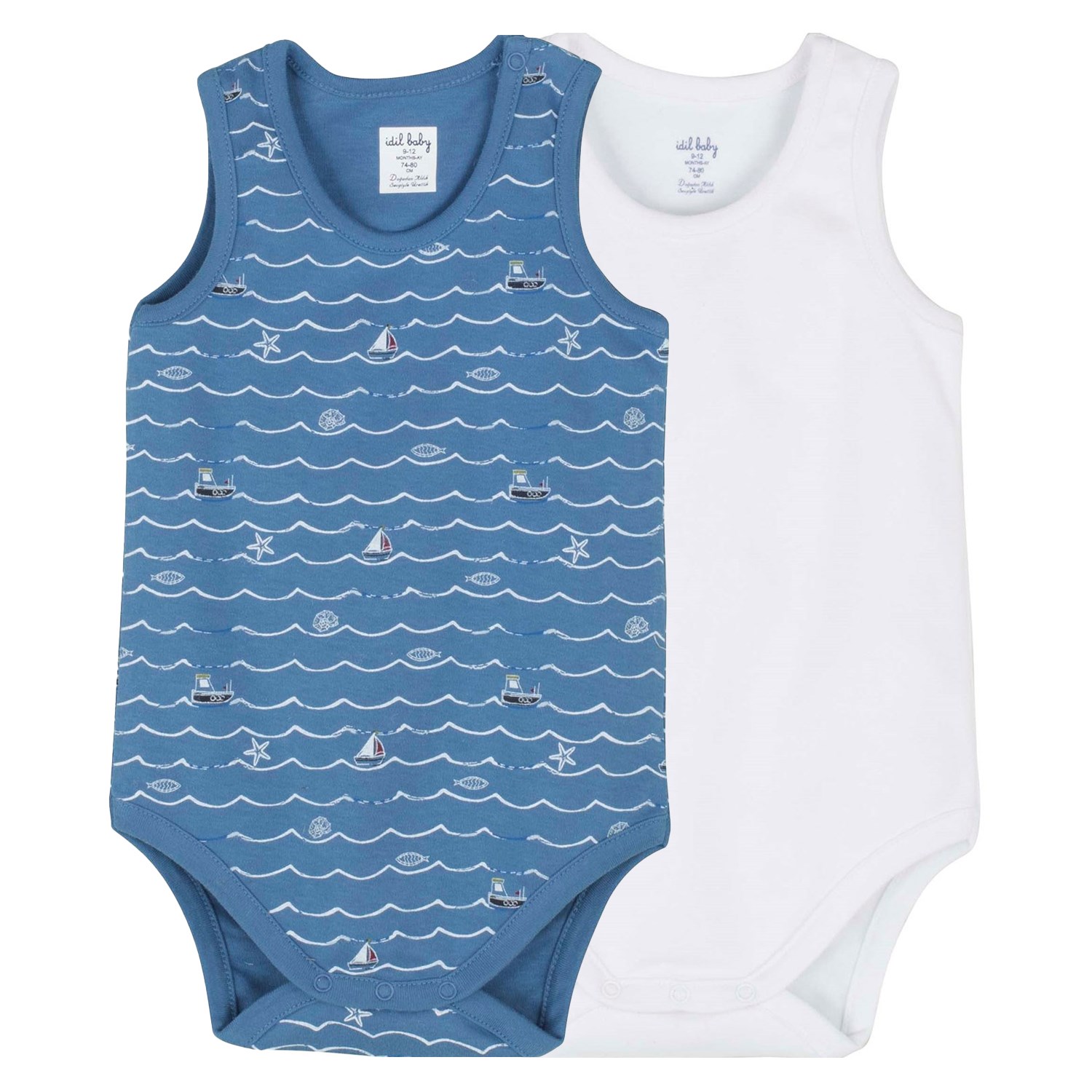 İdil Baby 2'li Bebek Body 13659 Baskılı