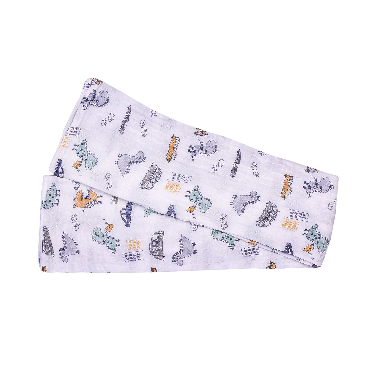 Kitikate Dino Müslin Bebek Battaniyesi 115*115 cm  S81701 Ekru