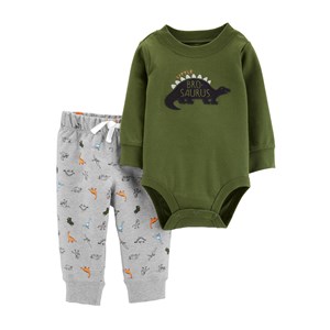 Carter's Dinozor 2'li Bebek Takımı Gri-Yeşil