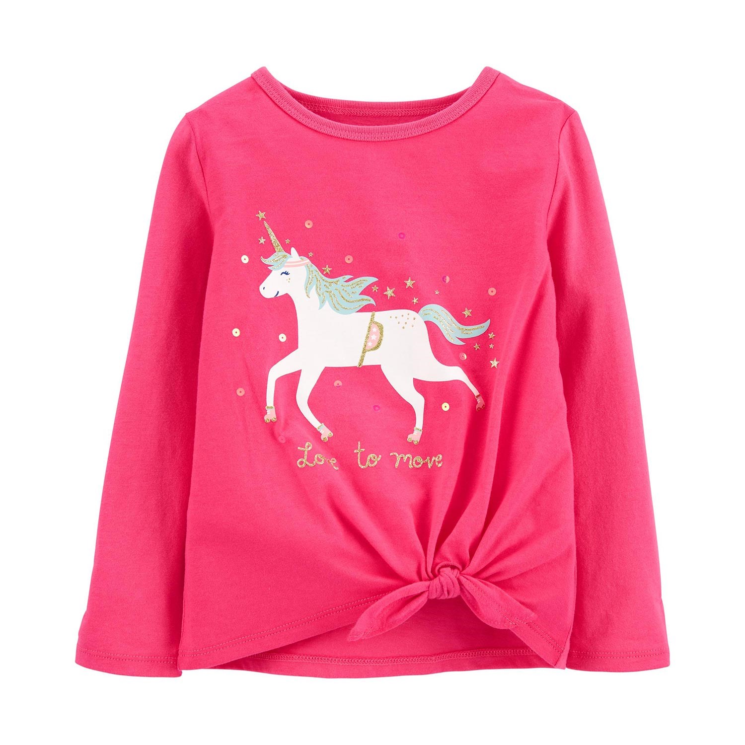 Carter's Unicorn Desenli Çocuk T-Shirt Pembe