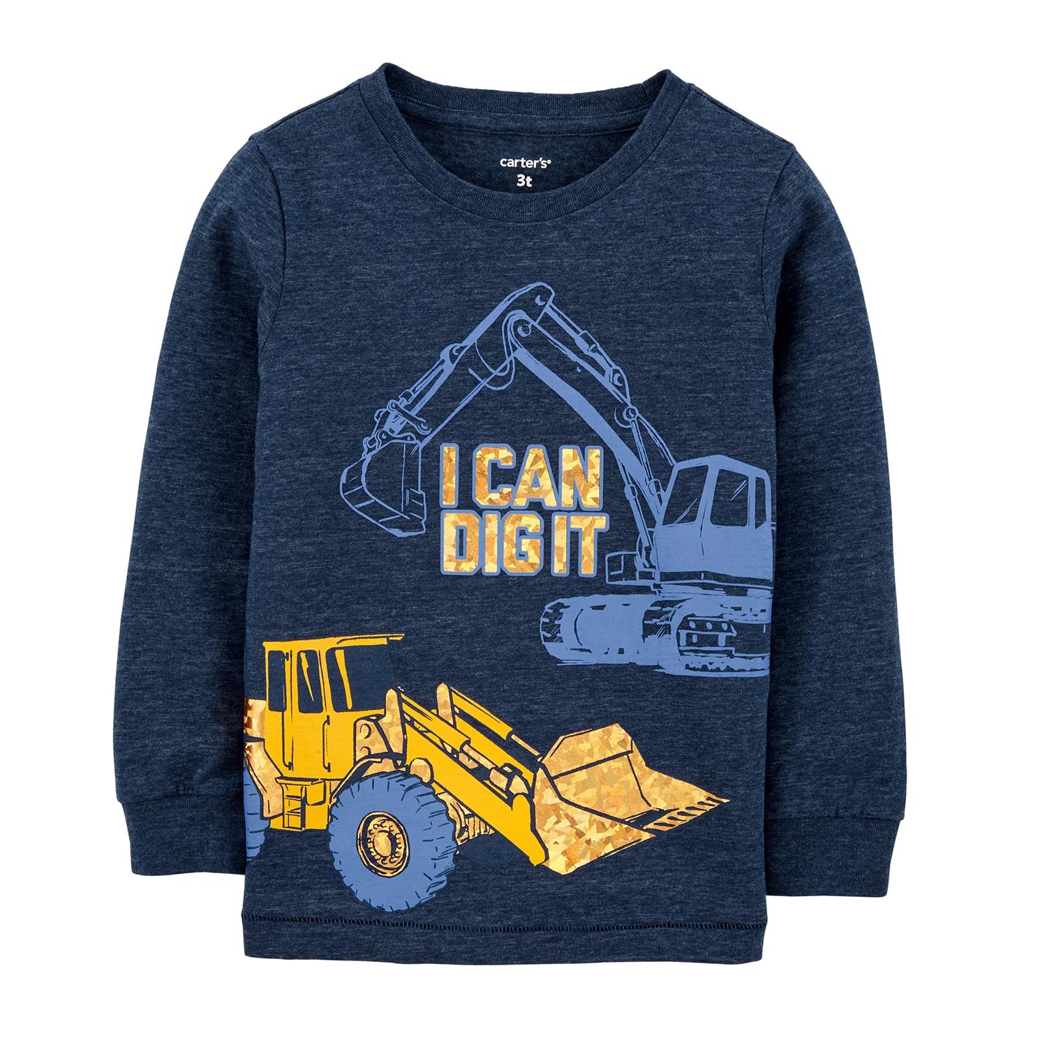 Carter's İnşaat Desenli Çocuk T-Shirt Lacivert
