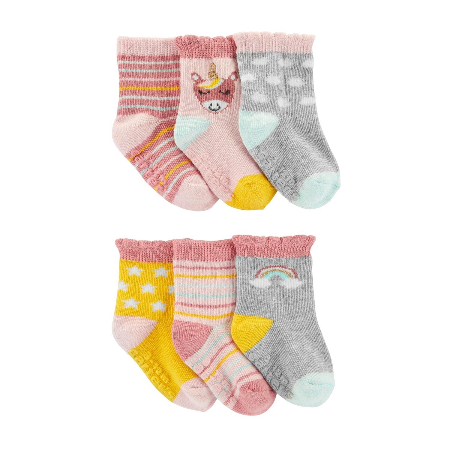 Carter's Unicorn Desenli 6'lı Bebek Çorabı Çok Renkli
