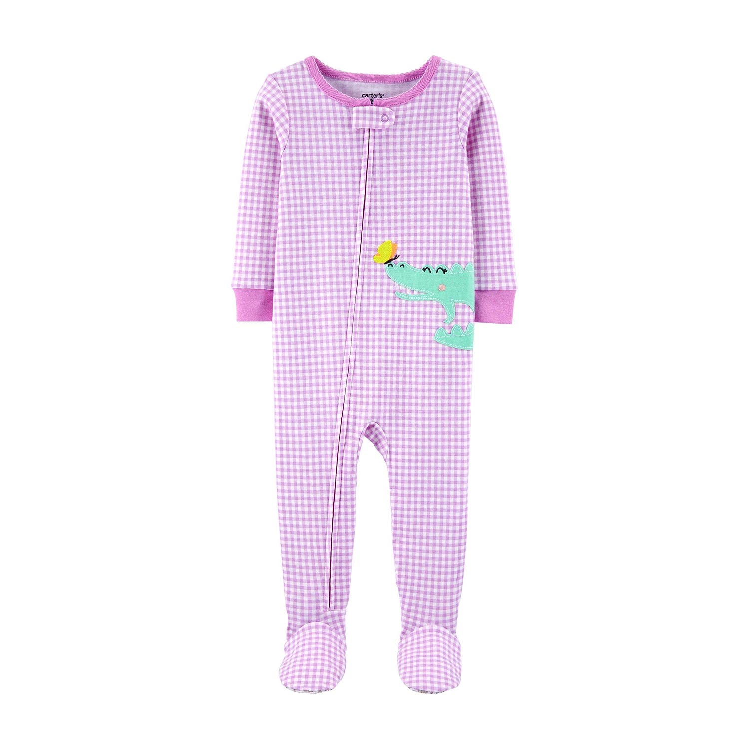 Carter's Timsah Desenli Patikli Bebek Tulumu Mor
