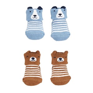 Carter's 4'lü Bebek Çorabı Mavi-Kahverengi