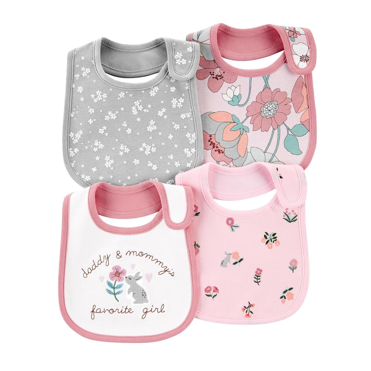 Carter's 4'lü Bebek Mama Önlüğü Pembe