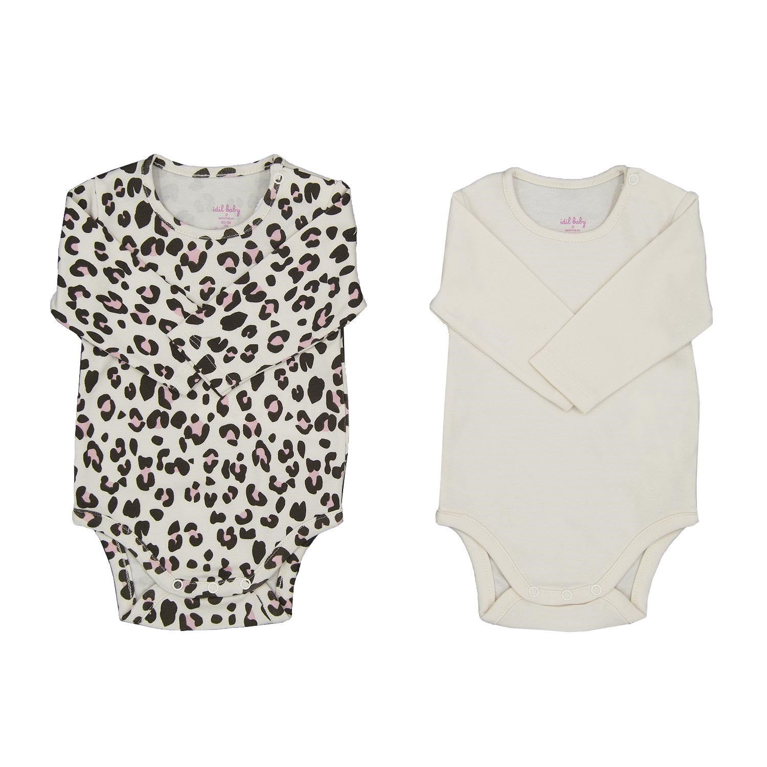 İdil Baby Leopar Desenli 2'li Bebek Body 13948 Leopar