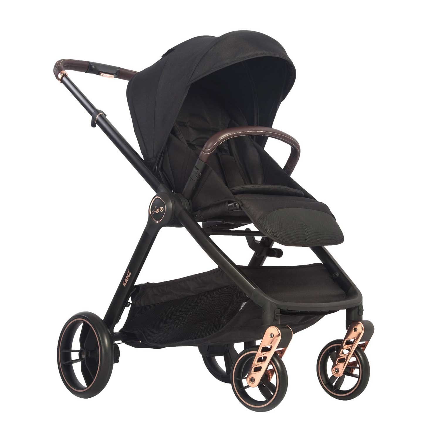 Kanz X-Go Rose Gold Travel Sistem Bebek Arabası Siyah