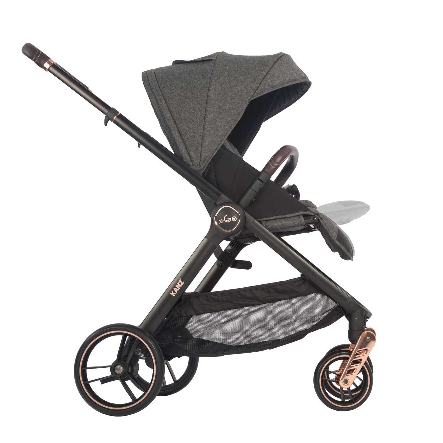 Kanz X-Go Rose Gold Travel Sistem Bebek Arabası Siyah