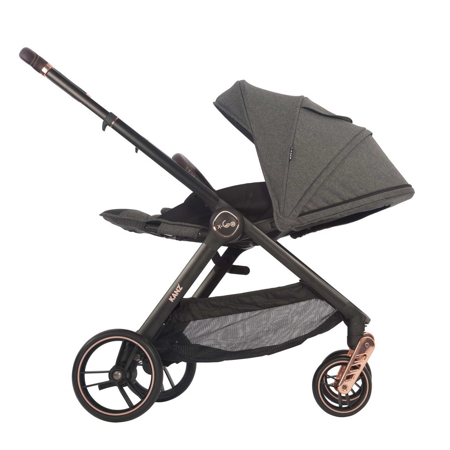 Kanz X-Go Rose Gold Travel Sistem Bebek Arabası Siyah