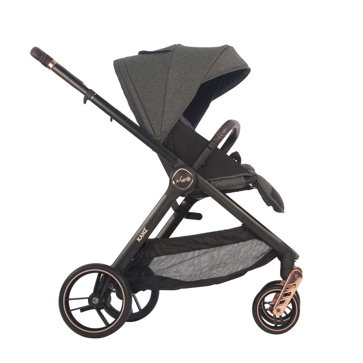 Kanz X-Go Rose Gold Travel Sistem Bebek Arabası Siyah