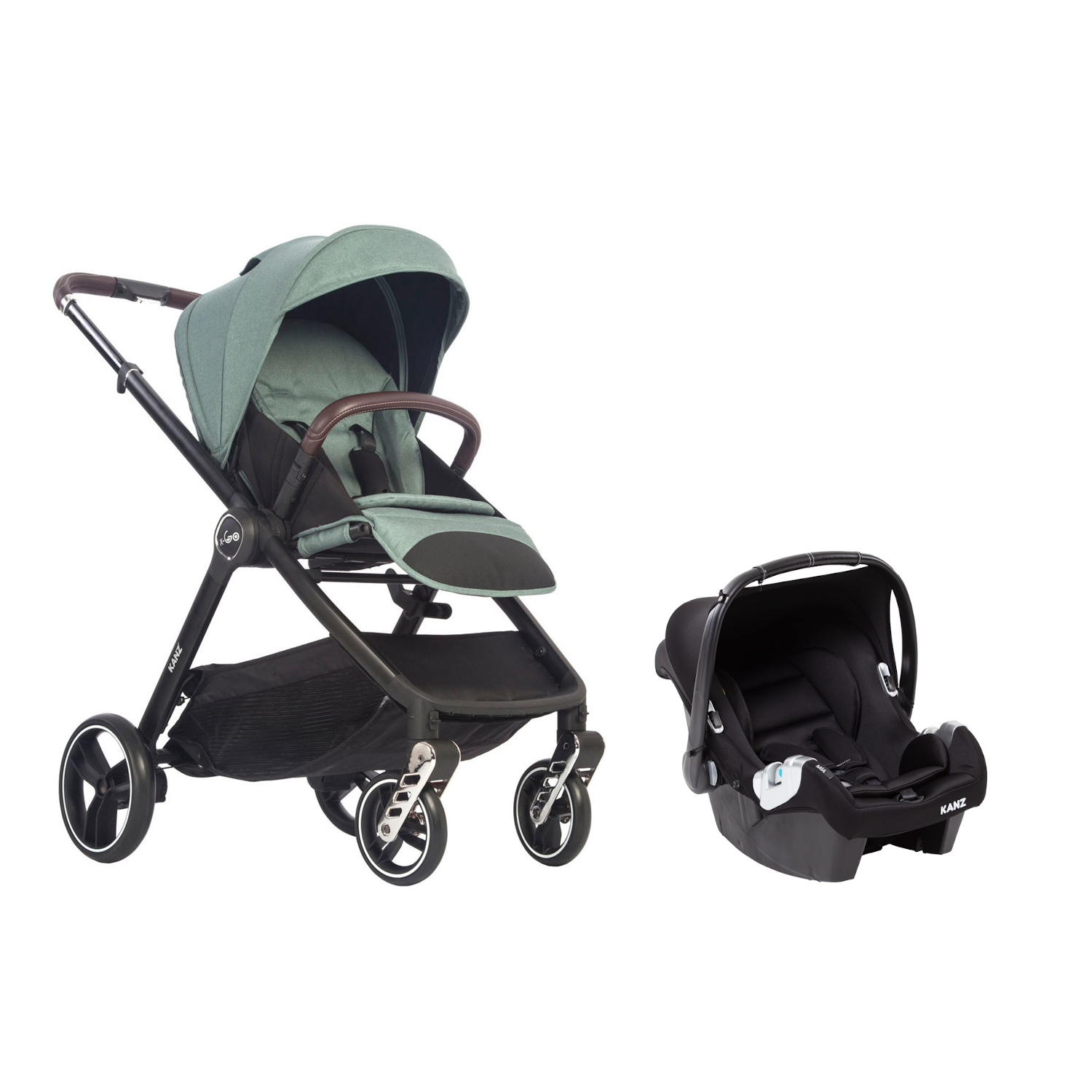 Kanz X-Go Silver Travel Sistem Bebek Arabası Yeşil